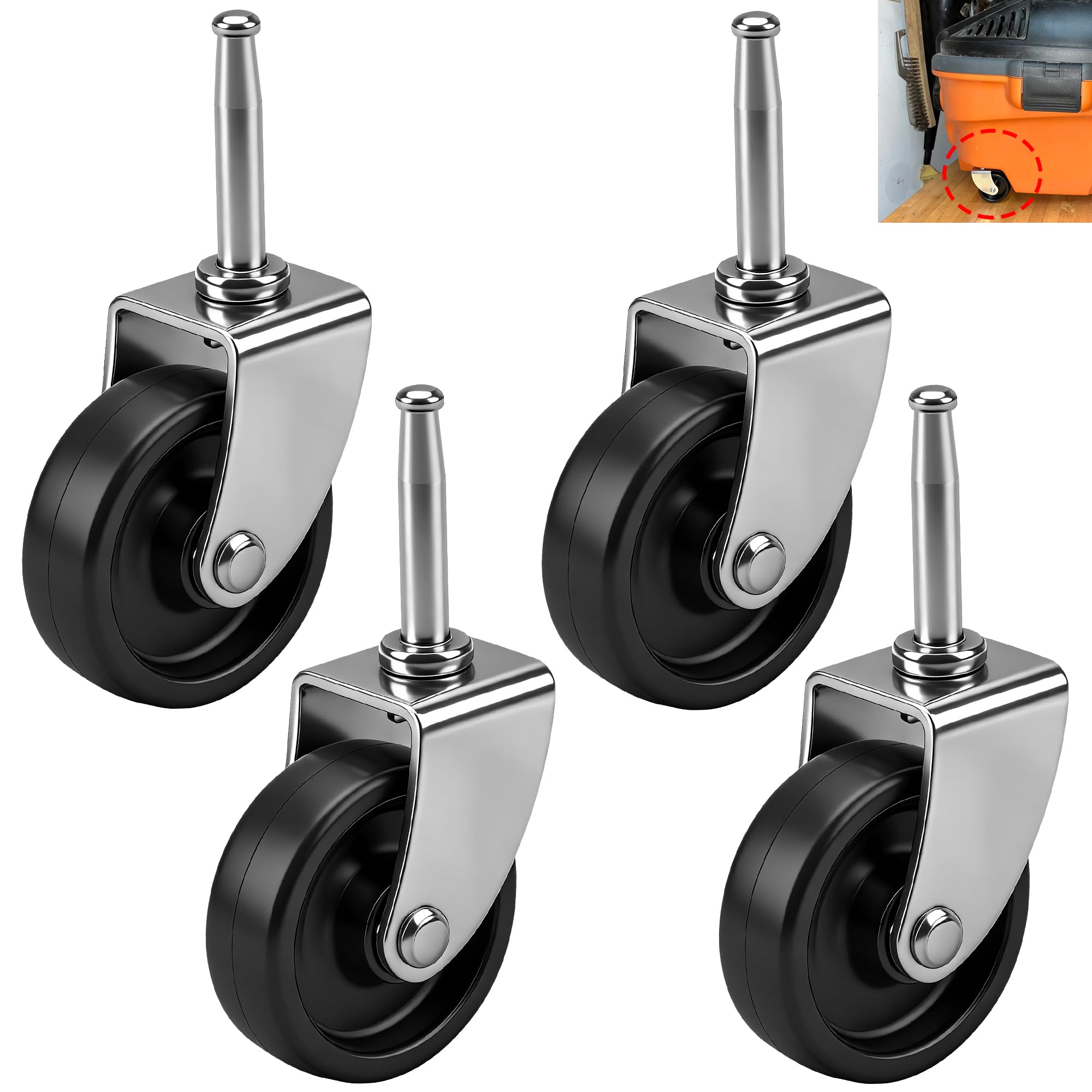 View 1 of 12293 Caster Wheel for Ridgid Dewalt Craftsman Wet/Dry Vac, 4 Pack