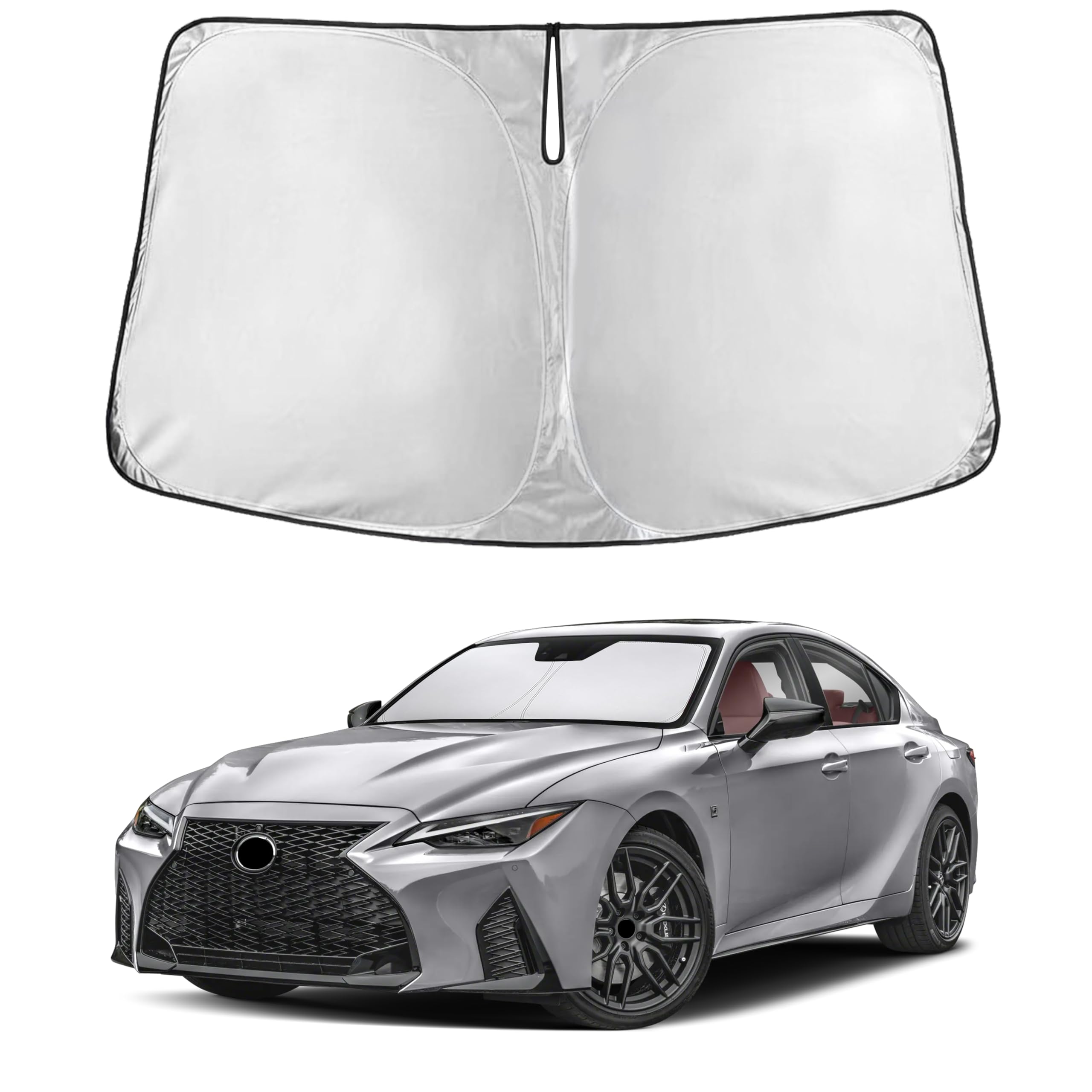 EcoNour Windshield Sun Shade Compatible for Lexus IS300 IS350 IS500 IS250 IS200t 2014-2026 Sedan Front Window Sun Visor