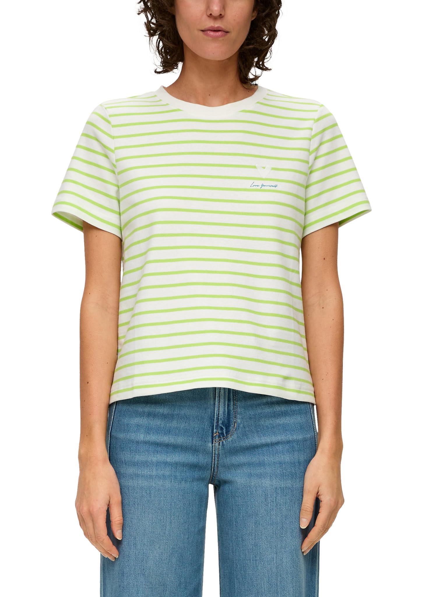 s.Oliver Women's T-Shirt, Green/White, 8