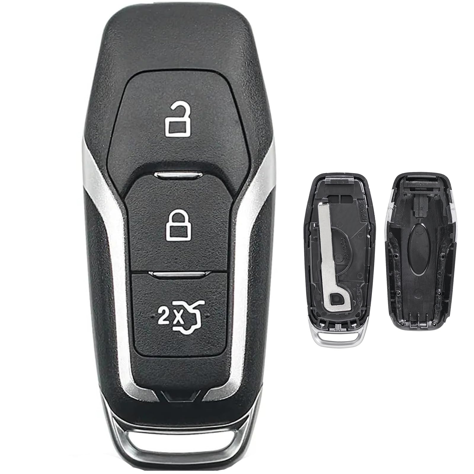 3-Buttons HU101 Key Blade Key Fob Shell Fit with Ford Mondeo MK5, Mustang, Edge, S-Max, C-Max