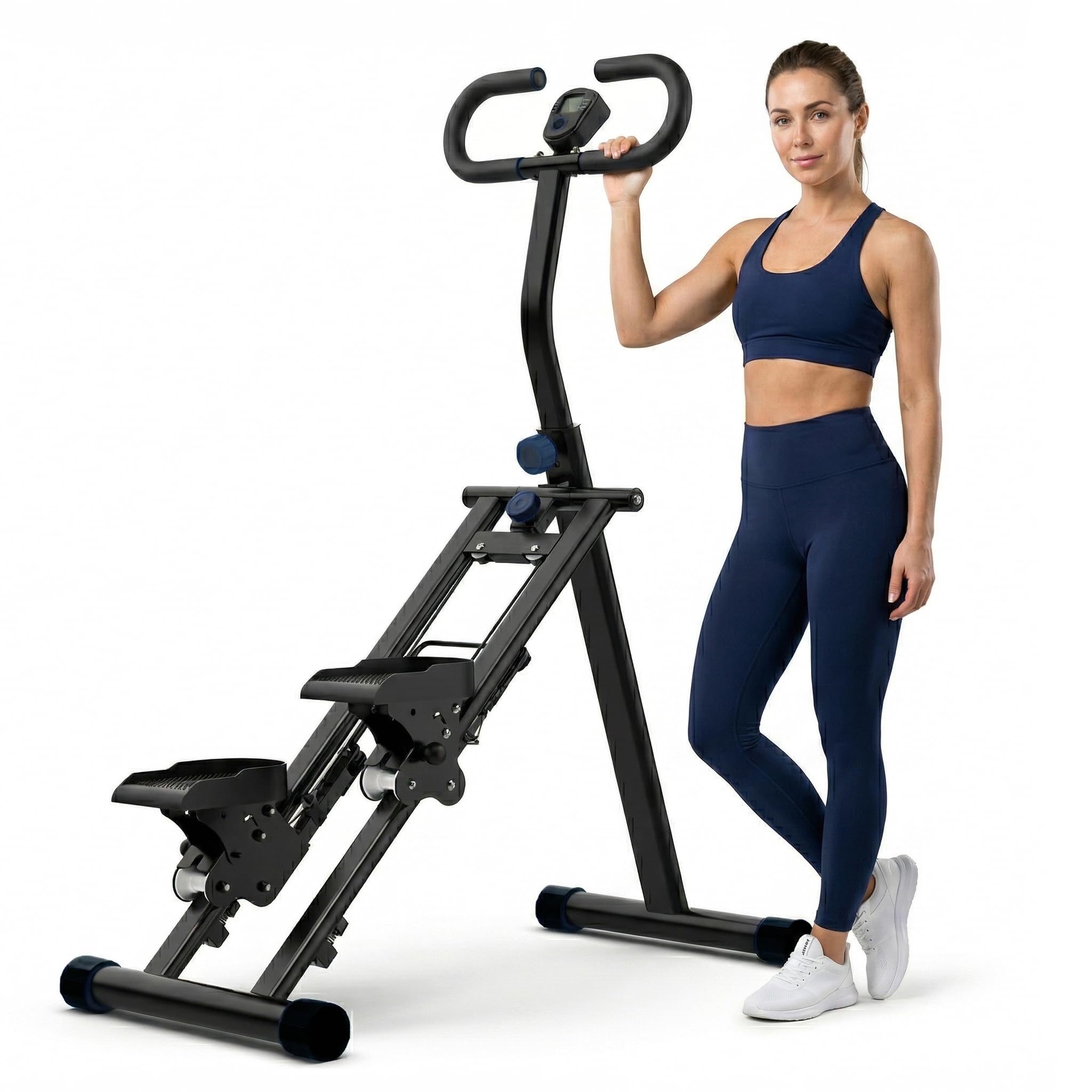 Vertical Climber & Foldable Stair Stepper | 2-in-1 Full Body Cardio & Strength Training Machine | 135 KG Capacity, LCD Tracker, Anti-Slip Pedals | Space-Saving Compact Workout Equipment-image-6