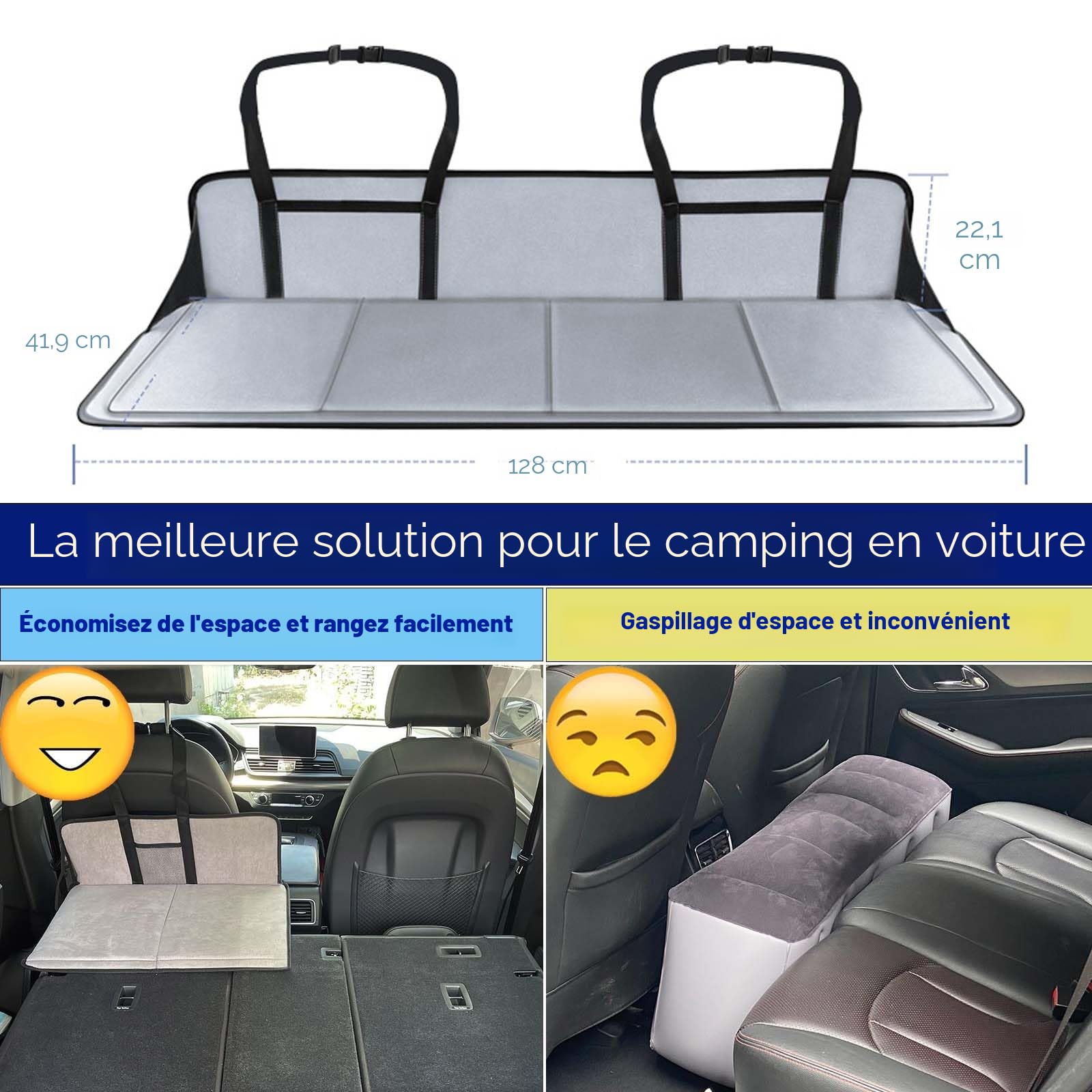 Essentiels de camping pour voiture, augmente l'espace dans le coffre, pour voiture, camping et voyage, compatible avec Tesla Y/3, SUV avec chargement plat comme RAV4, CRV, X-Trail, Outback, Highlander