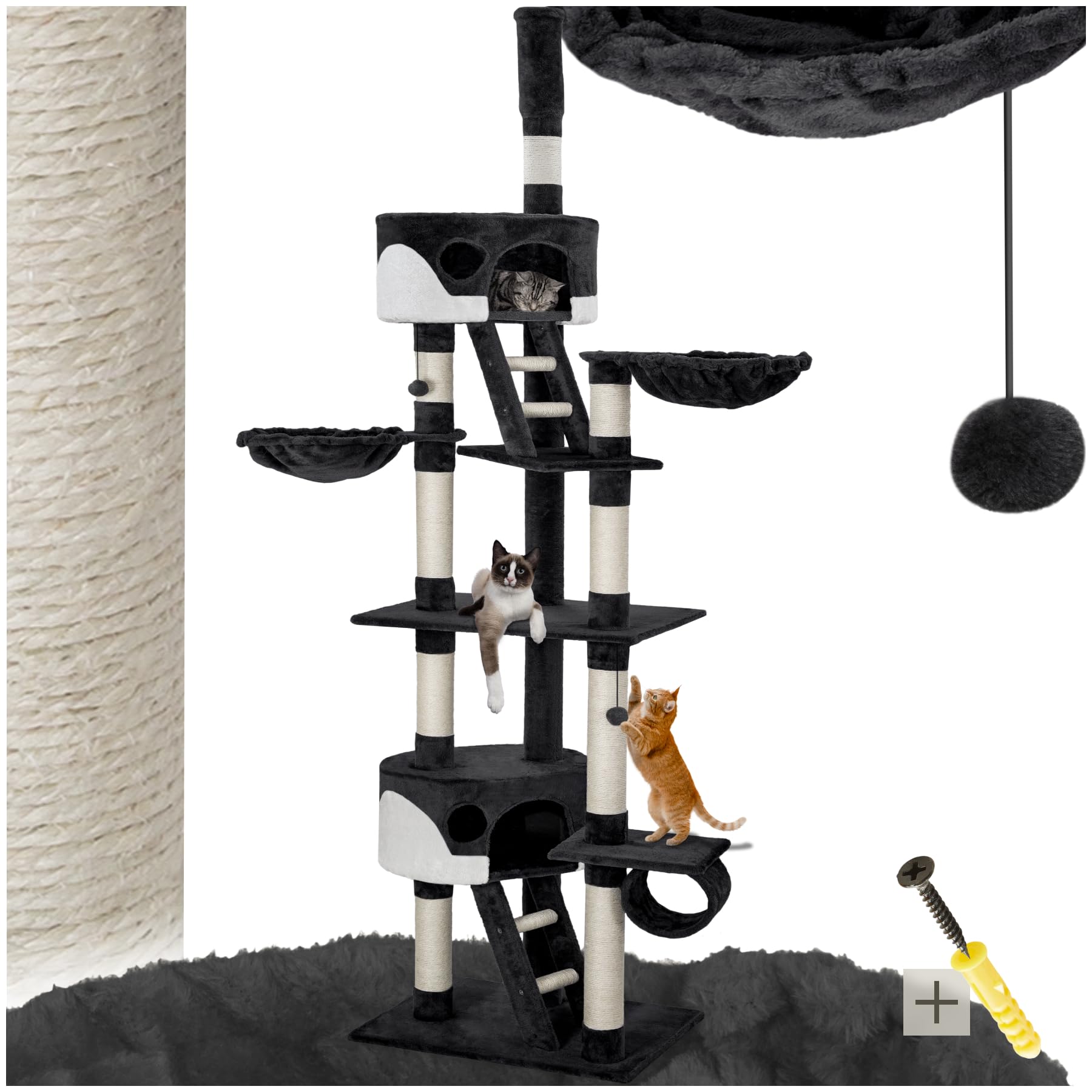 Produktbild von TecTake Kratzbaum Für Katzen Katzenkratzbaum Katzenbaum Kletterbaum Sisal Diverse Farben Grau Weiss Nr 402184
