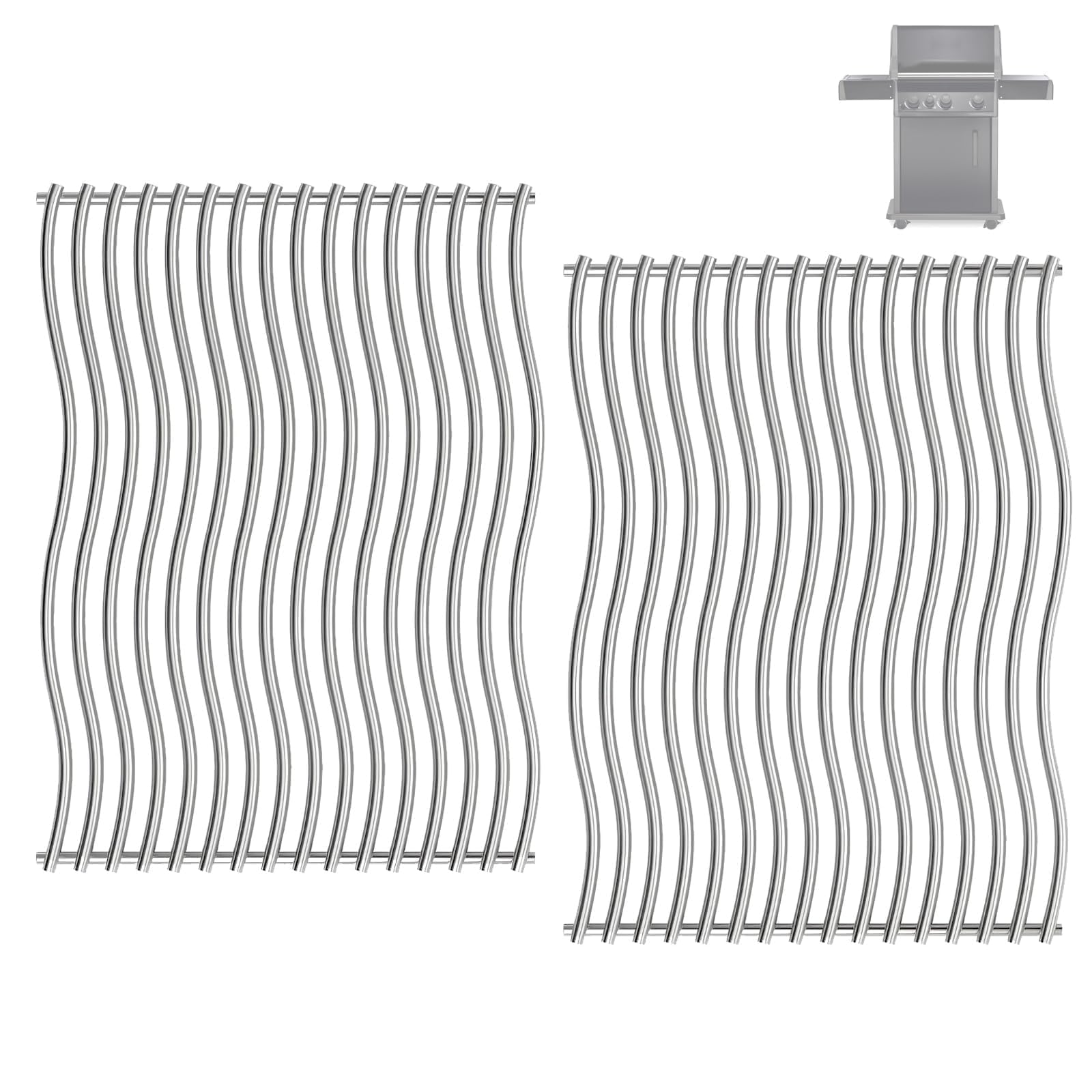 Grillteile für Napoleon Rogue 425 Rogue XT/SE 425, Freestyle 425S Series Grill, 2er-Pack Edelstahl-Grillrost-Ersatzteile für Napoleon Grillzubehör RXT425SIBPK-1 R425PK-1