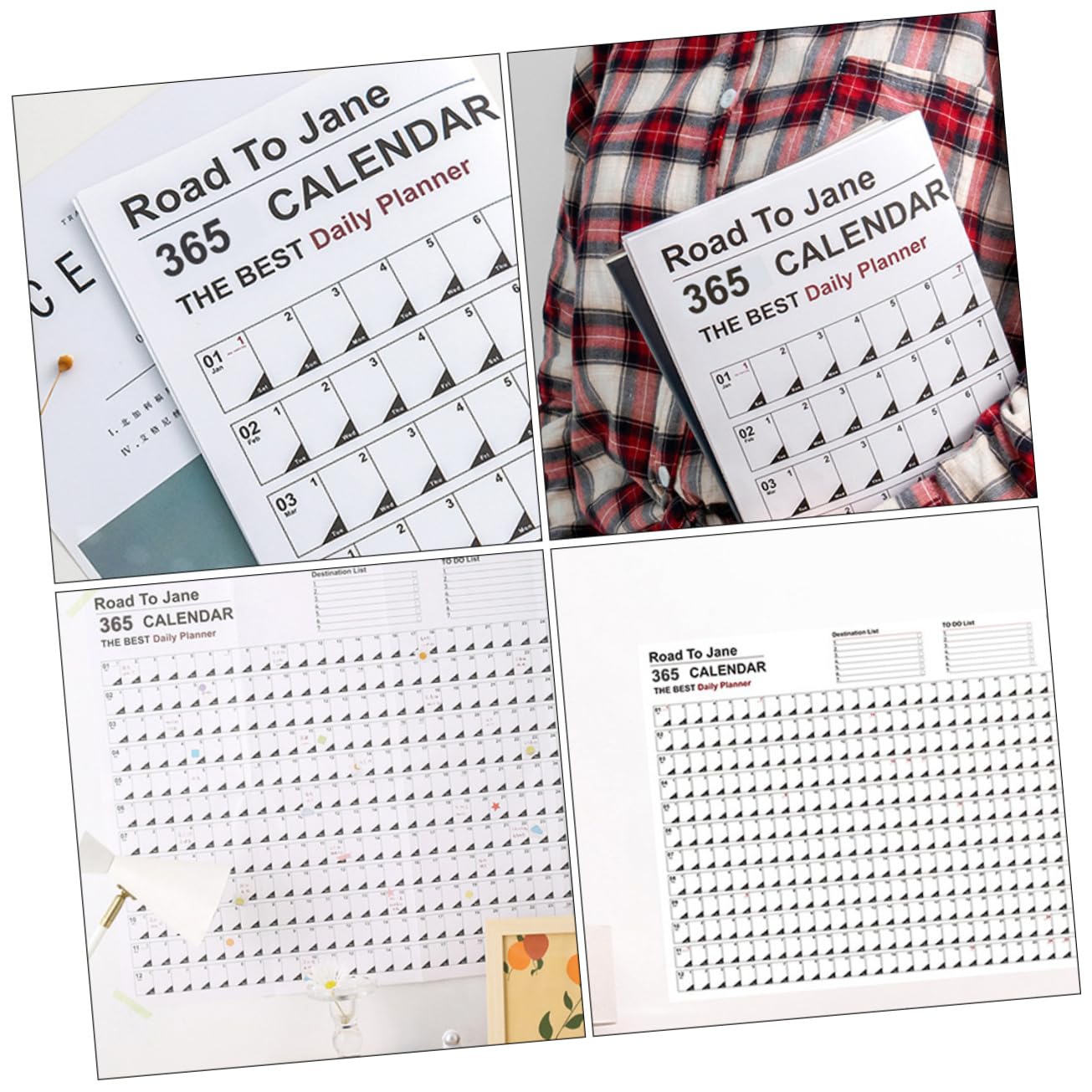 Lurrose 8stücke Wandkalender Für Tägliche Planung Kreativer Jahresplaner Im Minimalistischen Design Für Büro Schule Und Zuhause Wandkalender Mit Übersicht