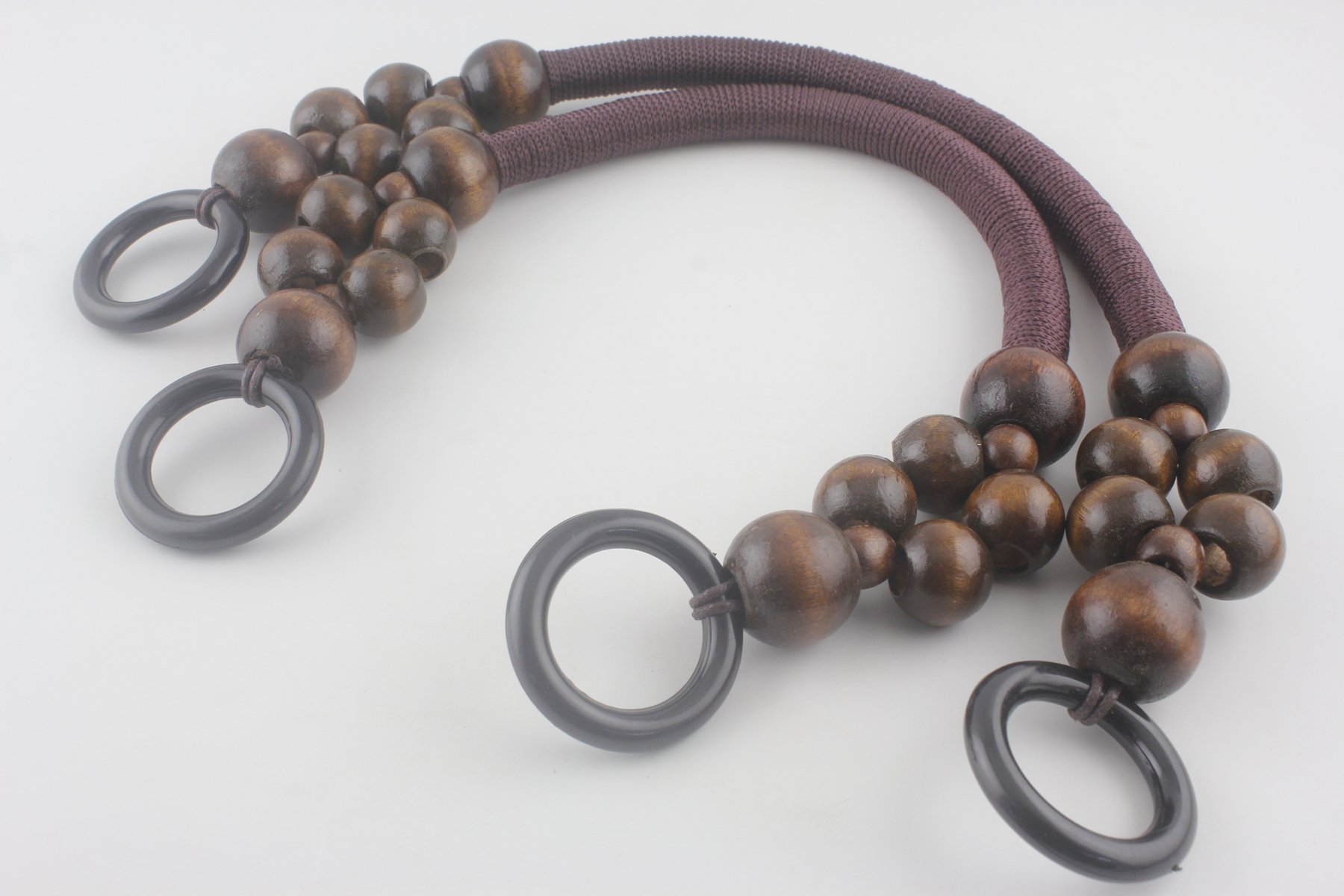 Poignées De Sac En Bois Avec Perles - Longueur 48,3 Cm - Marron Foncé - Lot De 2 Pièces - Pour Fabrication/réparation De Sacs à Main - 12