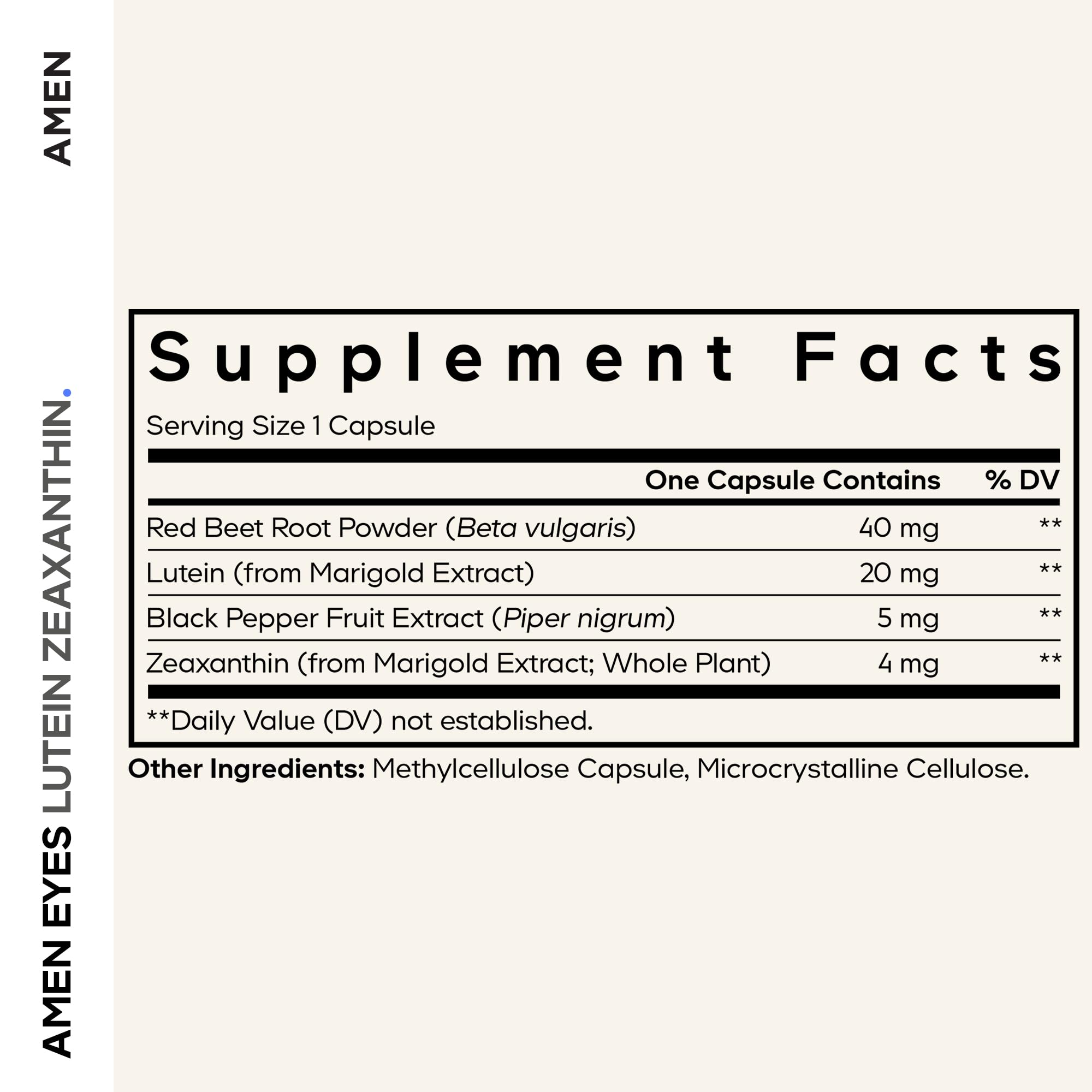 Amen Eyes Lutein Zeaxanthin, Marigold Extract, Beet Root, 90 Capsules — Amazon image 2