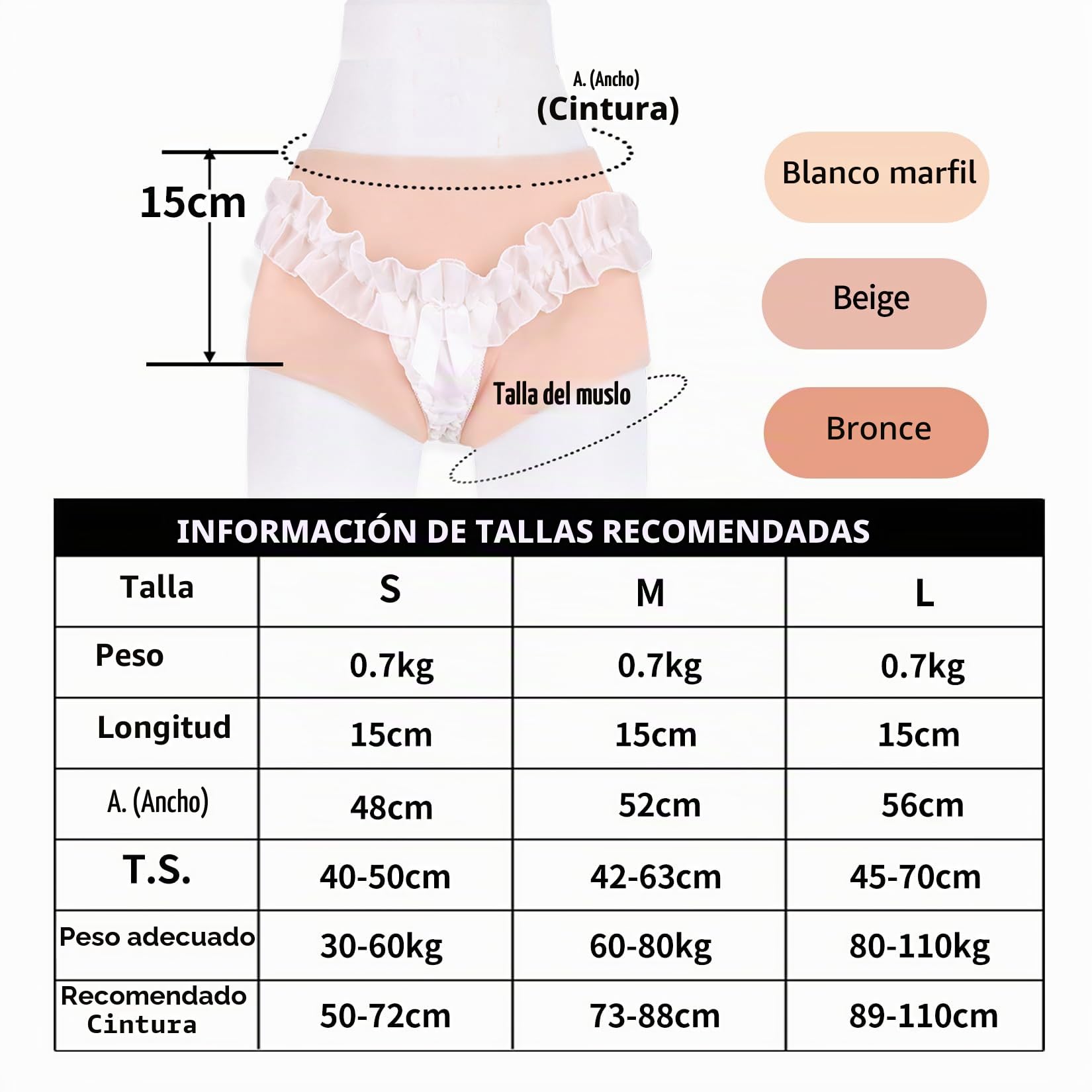 Calzoncillos de Silicona para Travestis Bragas Contorneo con Apariencia y Función Femenina Artificial Ideal para Transgéneros MTF Disfraces y Cosplay