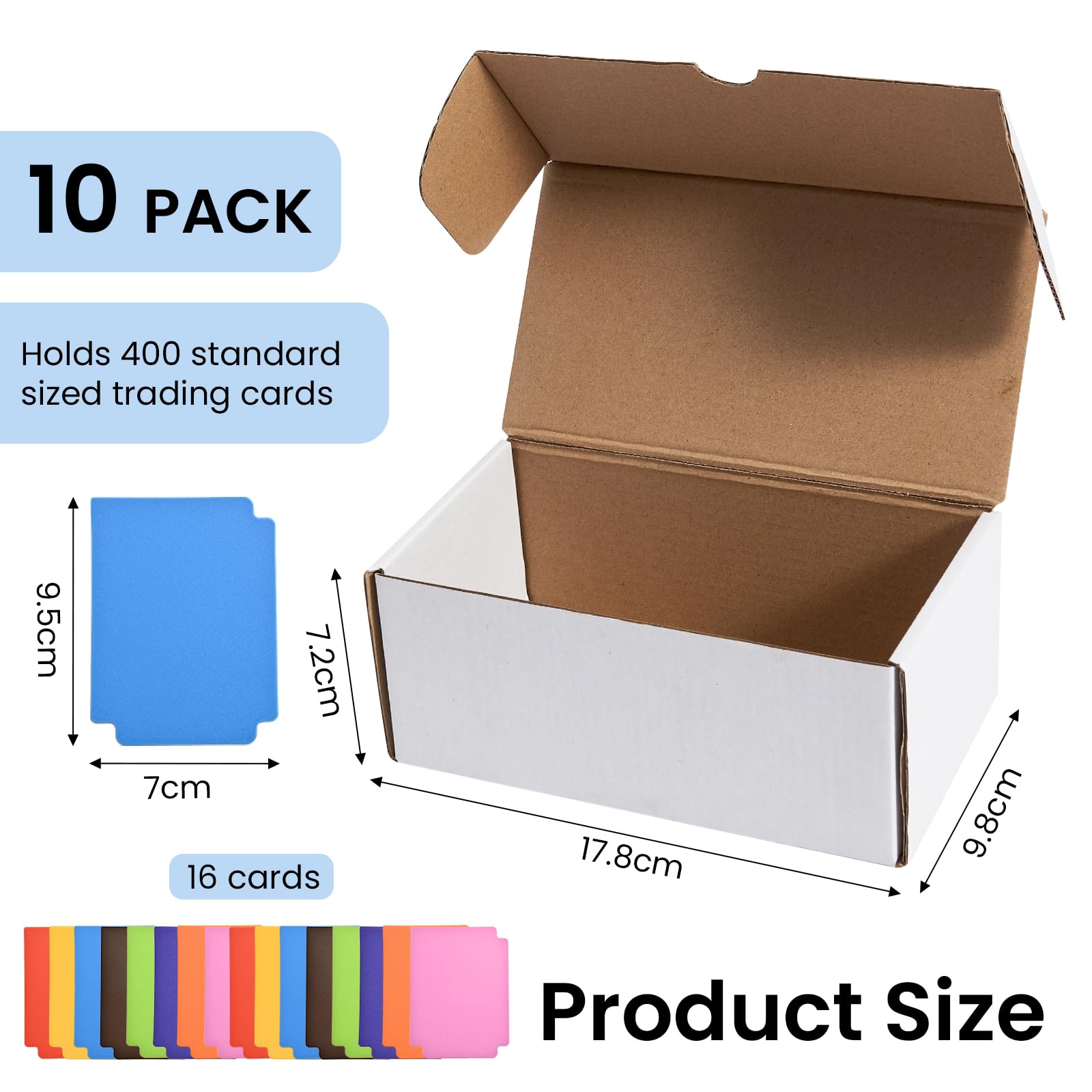 10 Pcs Trading Card Storage Box, Mtg Card Storage with 16 Trading Card Dividers - Image 2