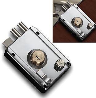 Exterior Gate Lock Security Anti Theft Left Open Gate Lock with 5 Keys for Home Dormitory