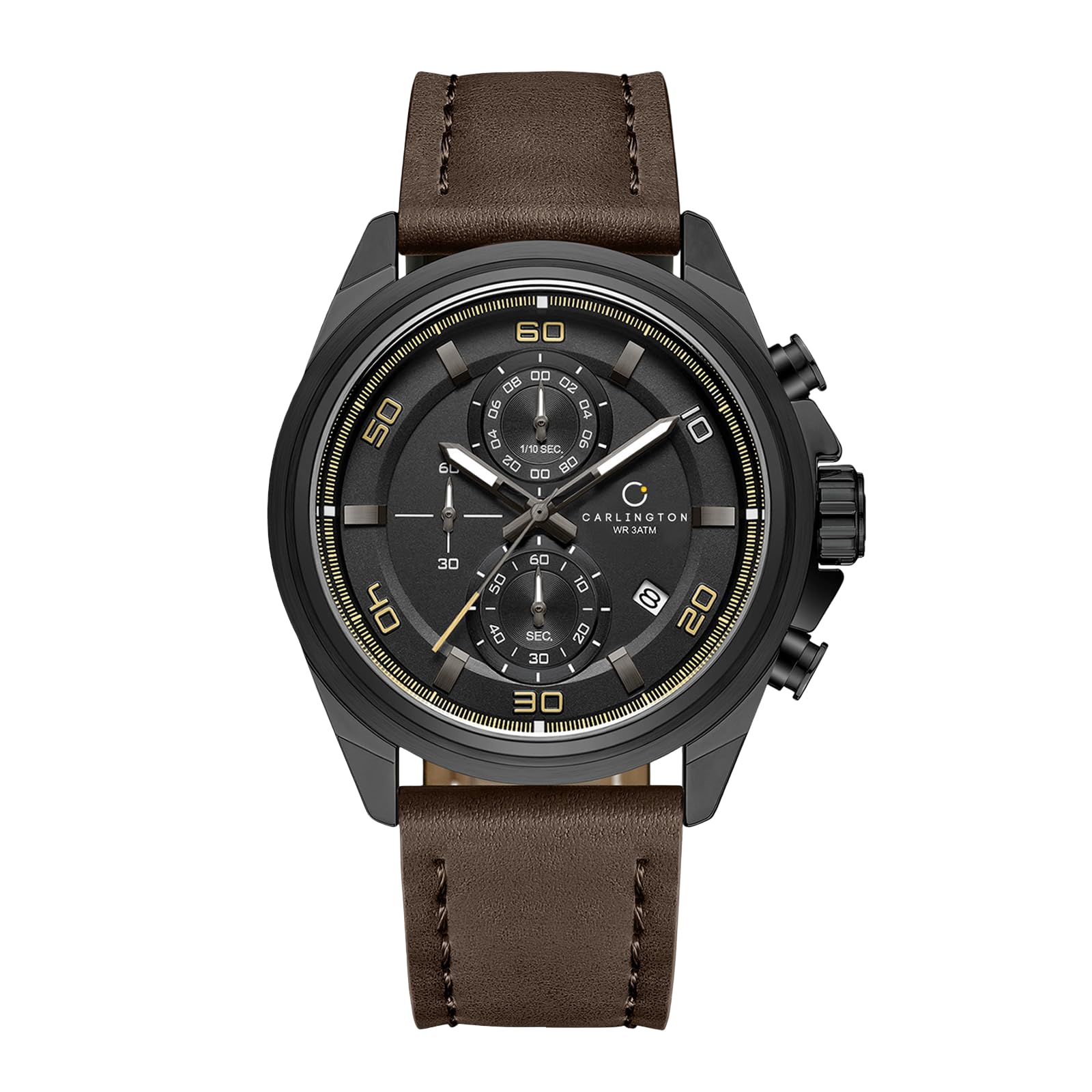 Nitro Analog Chronograph Men’s Premium Leather Strap Wrist Watch | Quartz Movement | Water & Shock Resistant Watch for Men | Casual & Formal Wear - CT_8075-image-25