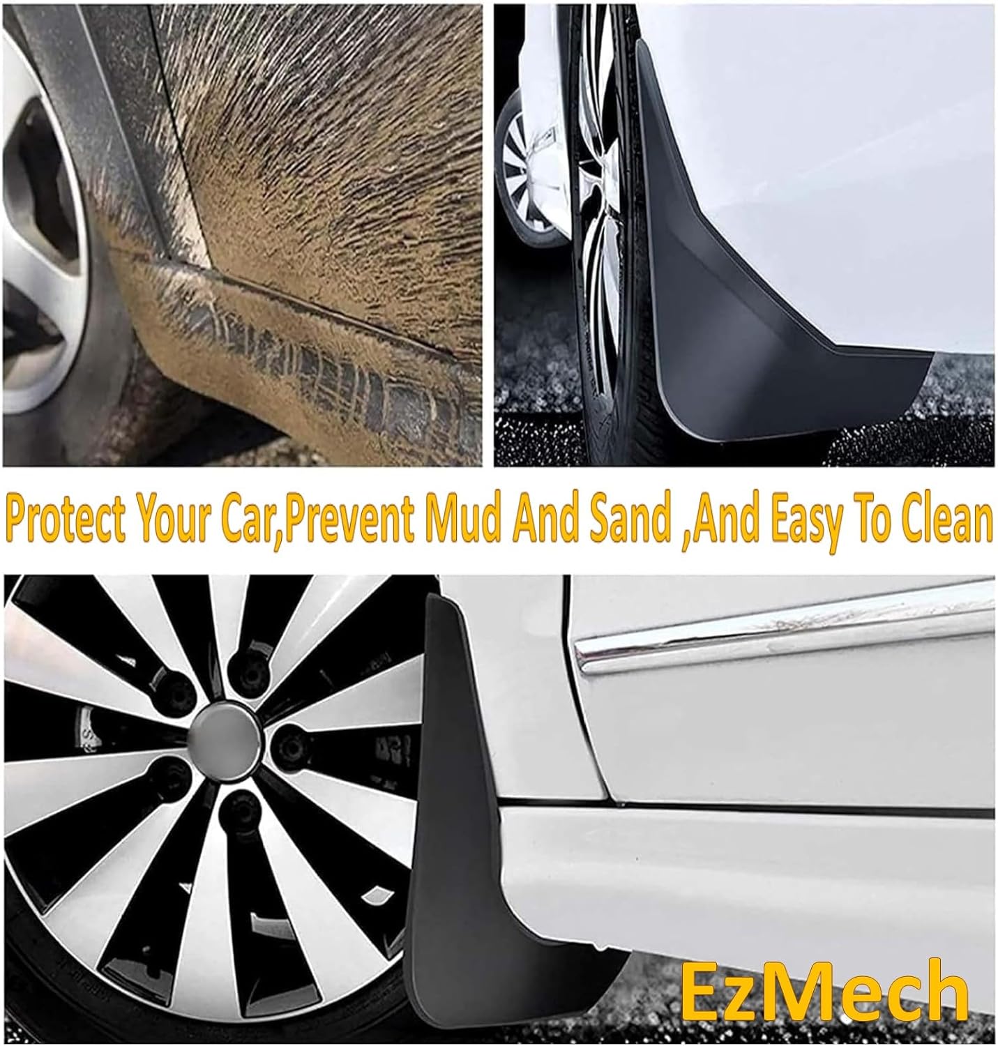 Mud Flap Set Compatible with Toyota Corolla Cross 2022 2023 2024 Mud Splash Guard Accessories Front & Rear 4pc Mudguard Mudflaps Fender Kit Plastic