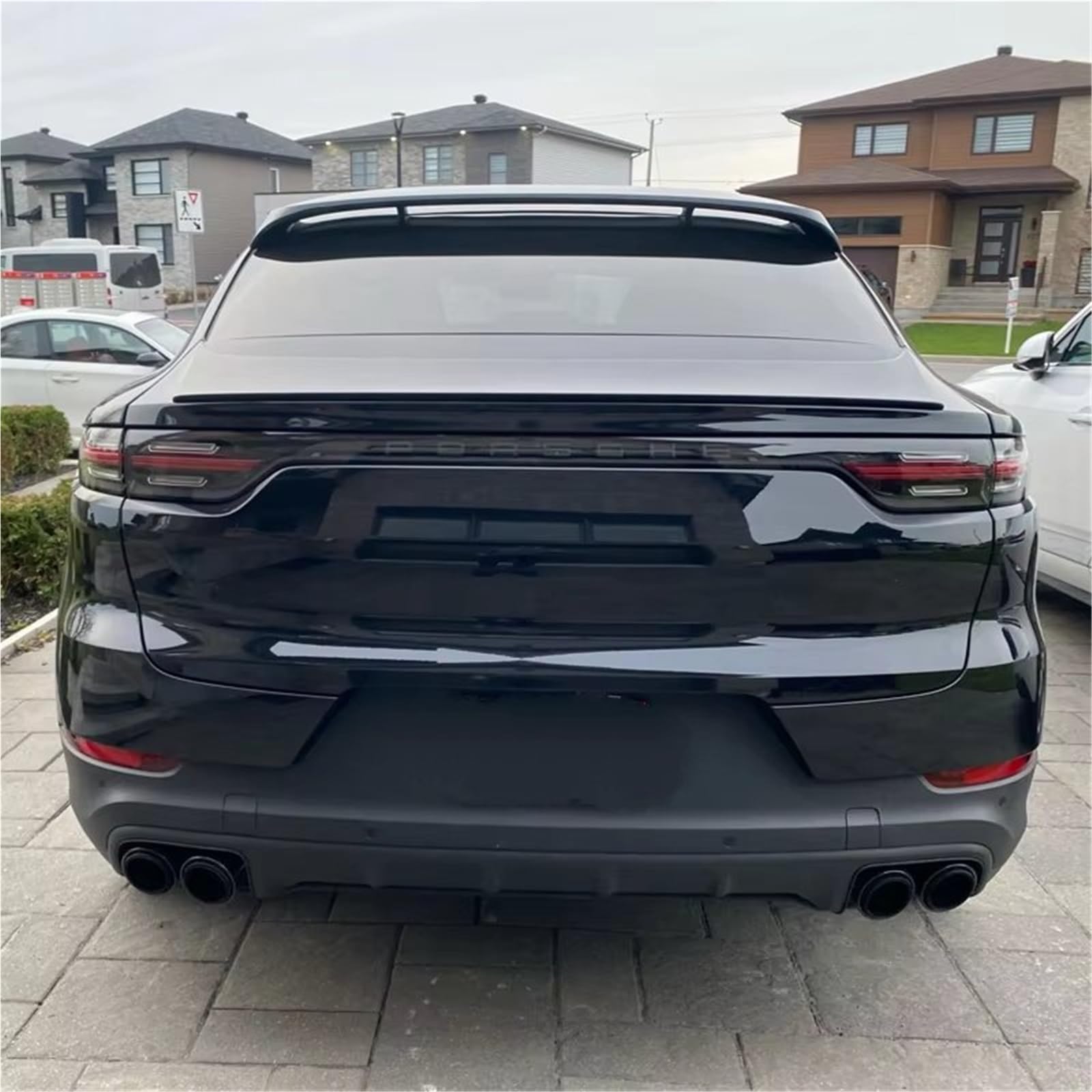 Tubo de Escape para Cayenne 9Y0 SUV 3.0 2018+ Gasolina Punta de Escape Tubo de Escape cudruple Gasolina Negro