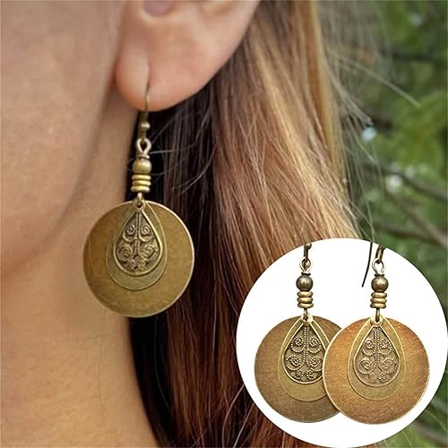 Miniatura 2 de Bokeley Bohemia National Wind Restoring Ancient Ways - Aretes de girasol para mujer, A-Oro