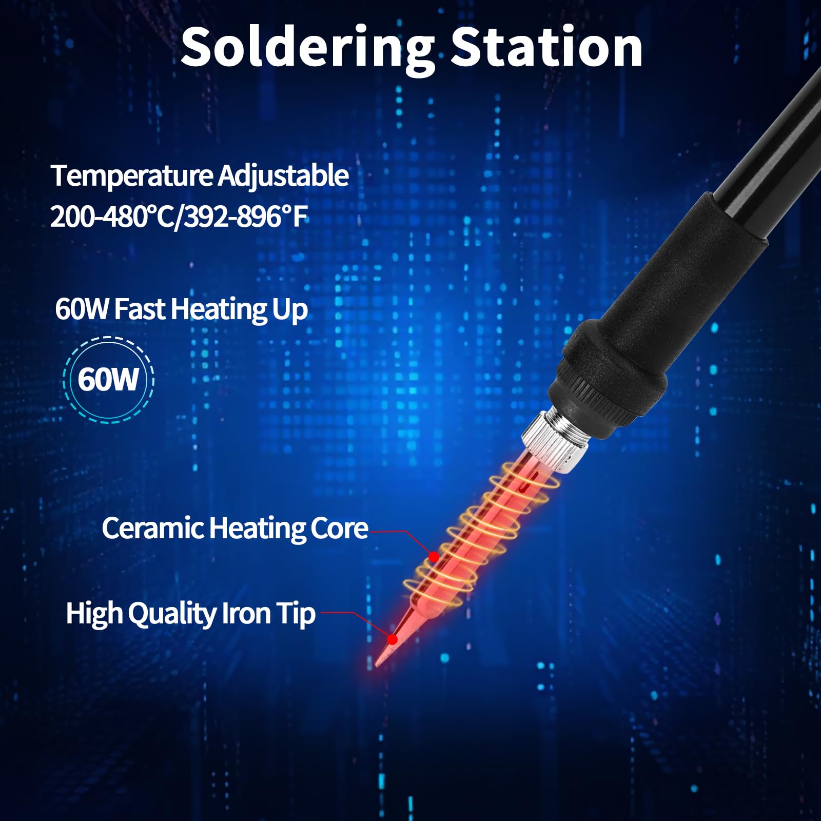 Stacja lutownicza na gorące powietrze, 700 W, stacja lutownicza 2 w 1, regulacja temperatury 200°C~480°C, 8586, elektryczny cyfrowy wyświetlacz, pistolet grzewczy, pistolet na gorące powietrze,