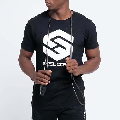 Miniatura 4 de Skelcore Cuerda de saltar de velocidad de 9 pies, cuerda de saltar de velocidad rápida con asas de espuma viscoelástica, ideal para doble cuerda de