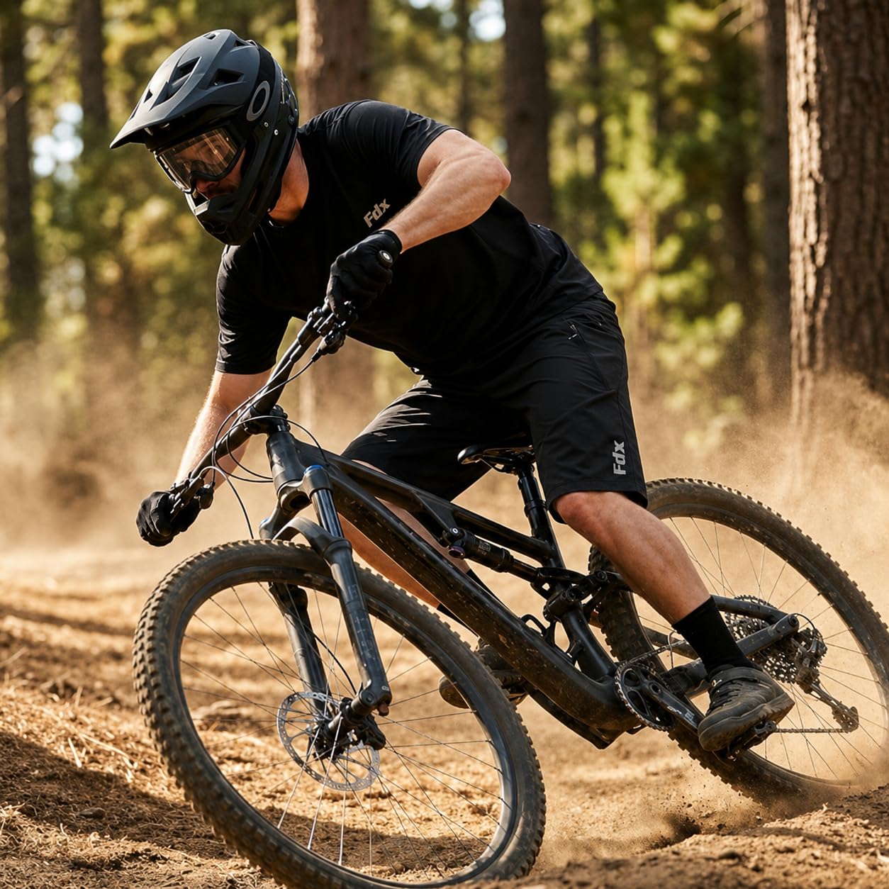 FDX MTB Hose Herren Radhose Mountainbike Hose Herausnehmbarem Innenpolster