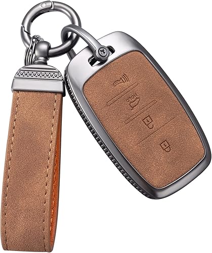 YO&YOYE Compatible con Kia - Funda de piel para llavero con llavero protector para llave Kia Forte Koup NIRO Optima Rio Sorento Soul Sportage, color