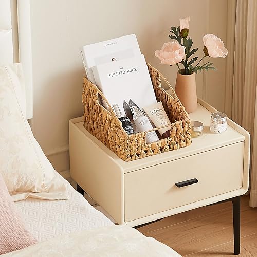 Miniatura 7 de Vagusicc Cestas de almacenamiento de mimbre para organizar, paquete de 3 cestas de mimbre tejidas a mano con asas integradas, cestas de