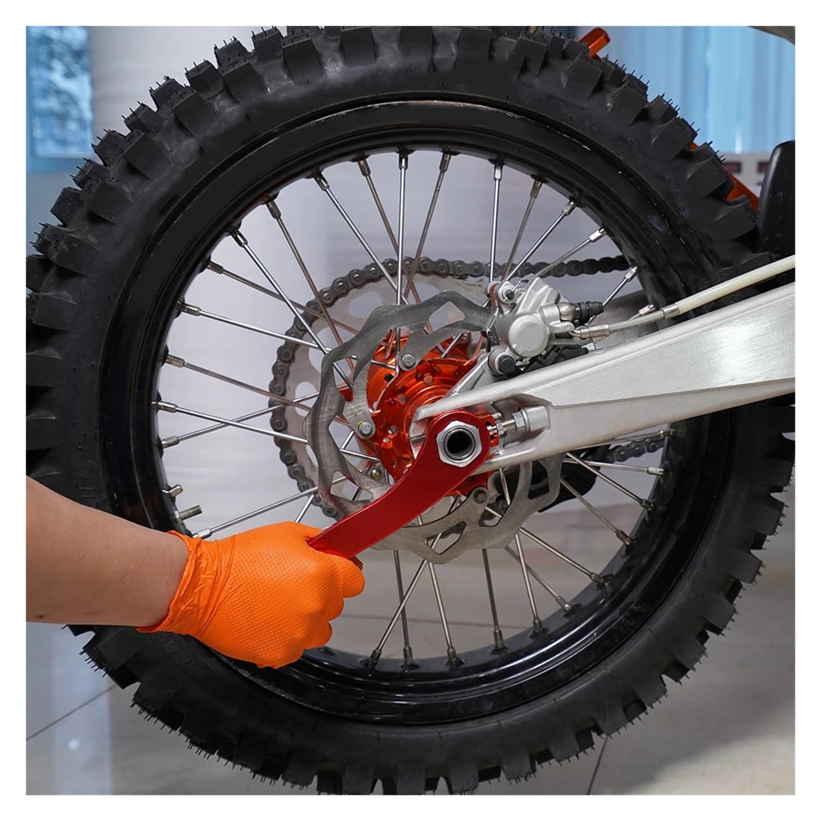 axq1989 Herramienta de extracción de Llave de Eje de Rueda Delantera Trasera de 24-27-32 mm Compatible con RR RR-S 125 250 300 350 390 400 430 450 480 520 2005-2022