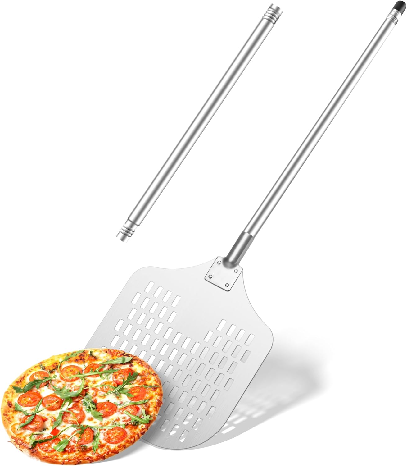 HaSteeL Pizza Peel, 12-Inch Pizza Turning Peel Spatula Paddle for Baking