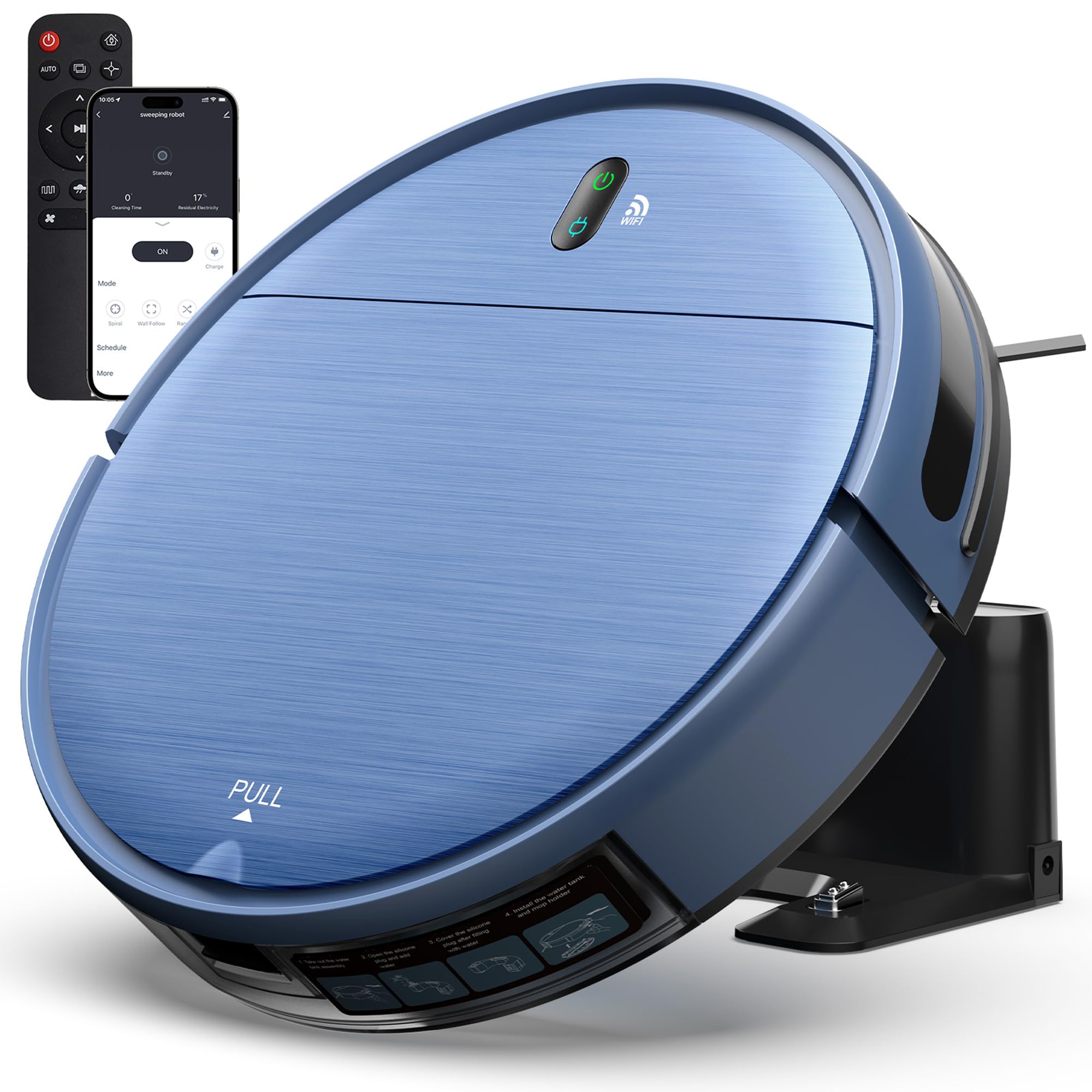 Photo 1 of ZCWA Robot Vacuum,Robot Vacuum and Mop Combo with Schedule,APP/Remote/Voice,Strong Suction,Slim Self-Charging 2 in 1 Floor Cleaner for Pet Hair,Carpets,Hard Surfaces