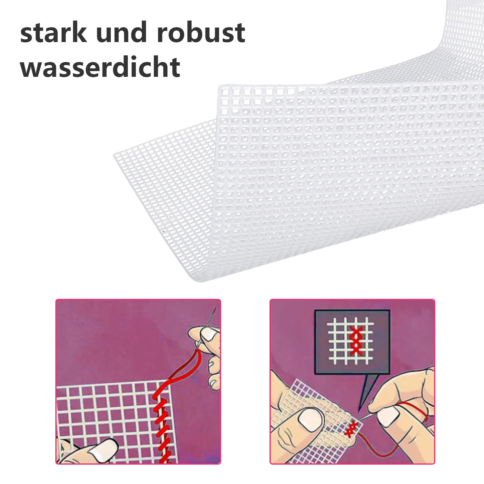 12 Fogli Di Tela In Plastica Per Ricamo - Griglia 50x33 Cm, Per Punto Croce, Mezzopunto E Progetti Fai Da Te