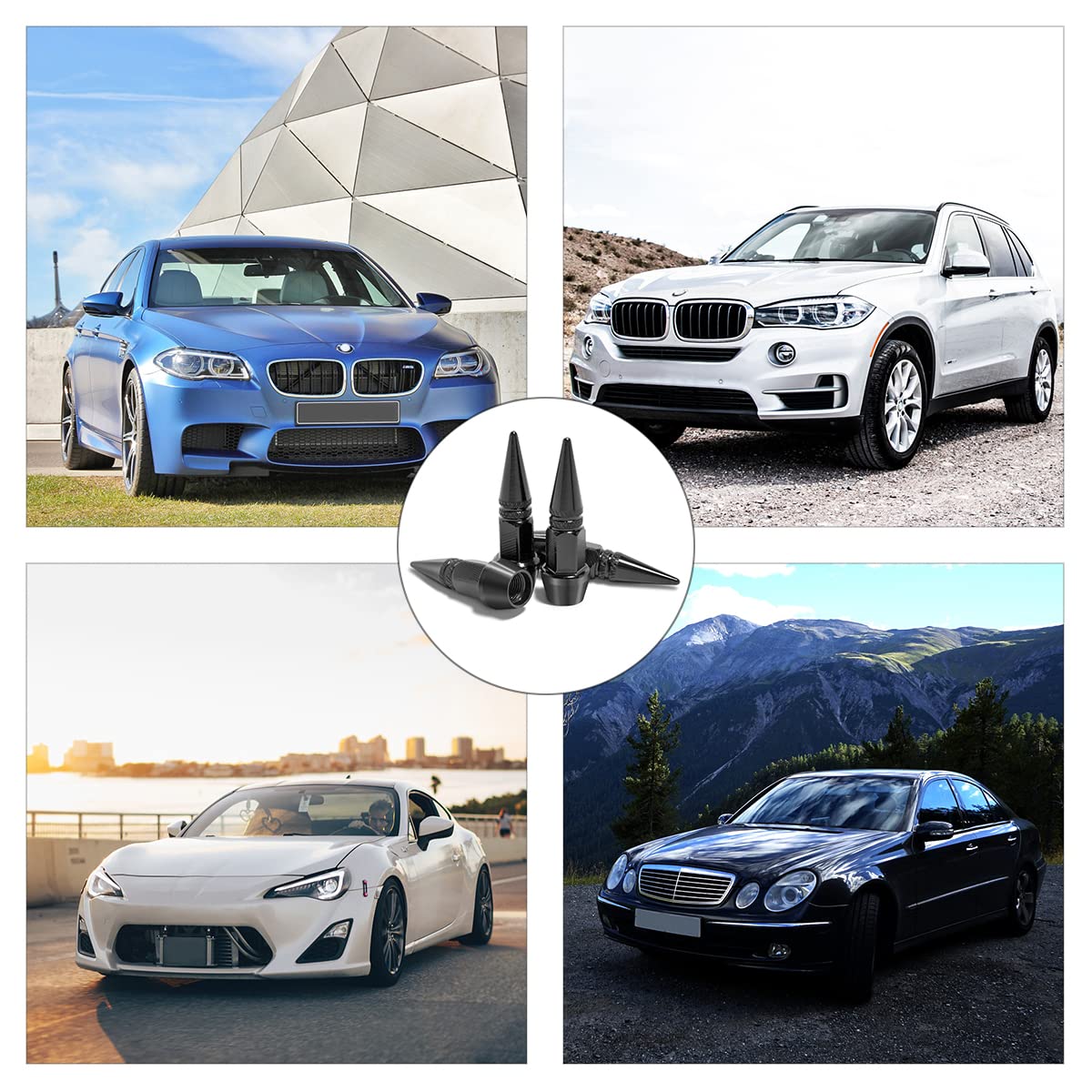 Lot De 4 Bouchons De Valve De Pneu De Voiture, Hermétiques, Antirouille Et Design Unique, Capuchons Universels Pour La Plupart Des Voitures, Vélos, Motos, SUV, Accessoires De Voiture Cool Pour