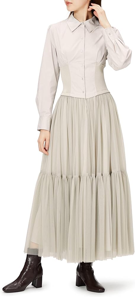 Amazon.co.jp: [フレイ アイディー] チュールティアードドレス