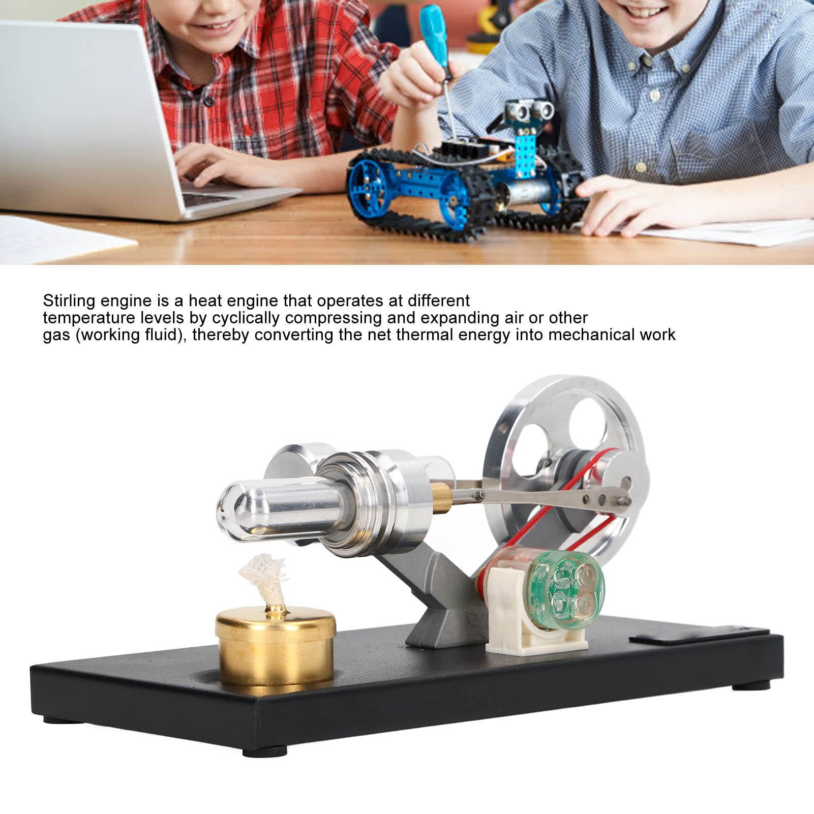 Giocattolo Educativo Modello Generatore di Motore Stirling Ad Aria Calda per Progetti Scientifici e Apprendimento in Classe con Materiali di Alta qualità