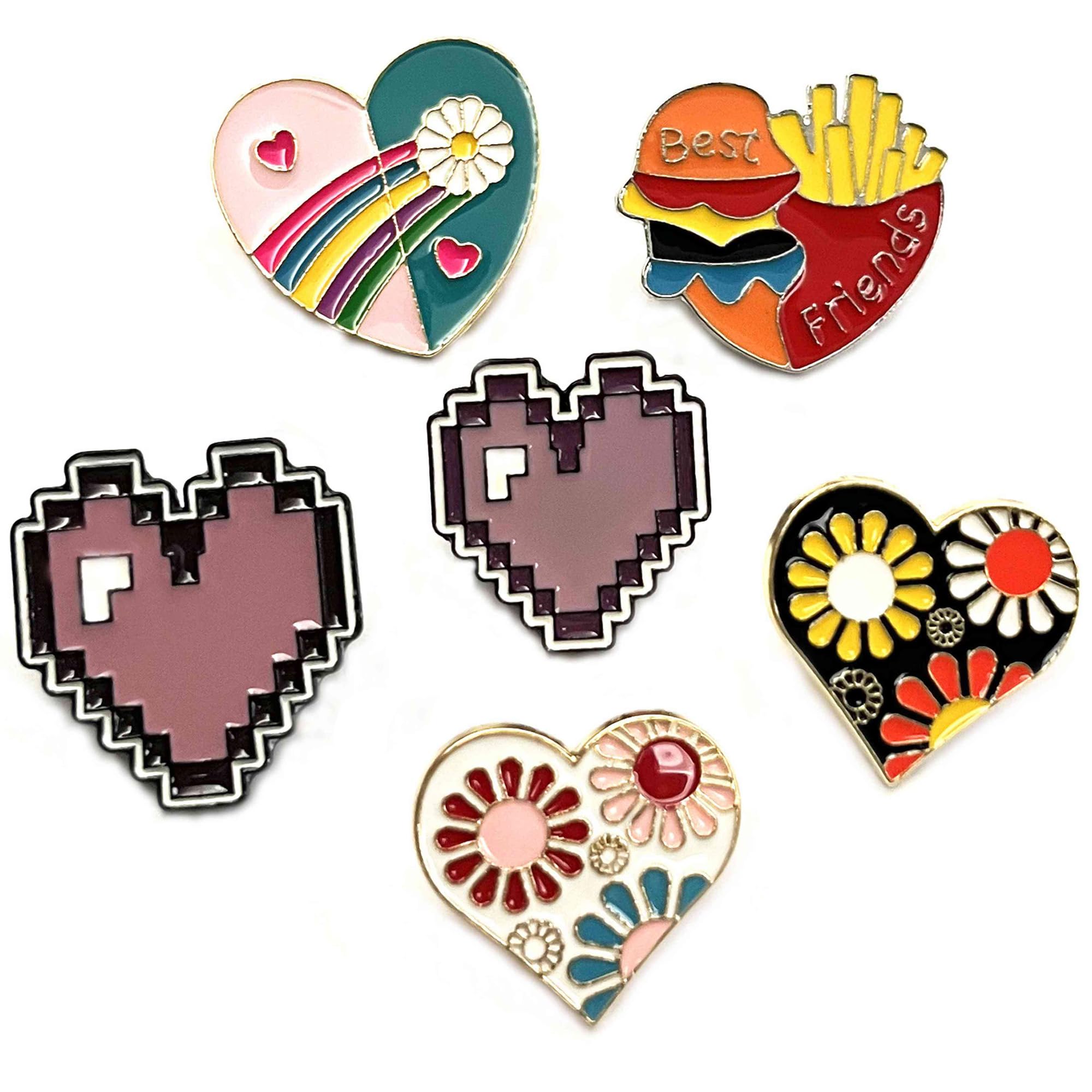 GSHOPVV Fashion Enamel Lapel Pins Set - Brooches, Badges For Jackets, Backpacks, Bags (Valentine's Gift)