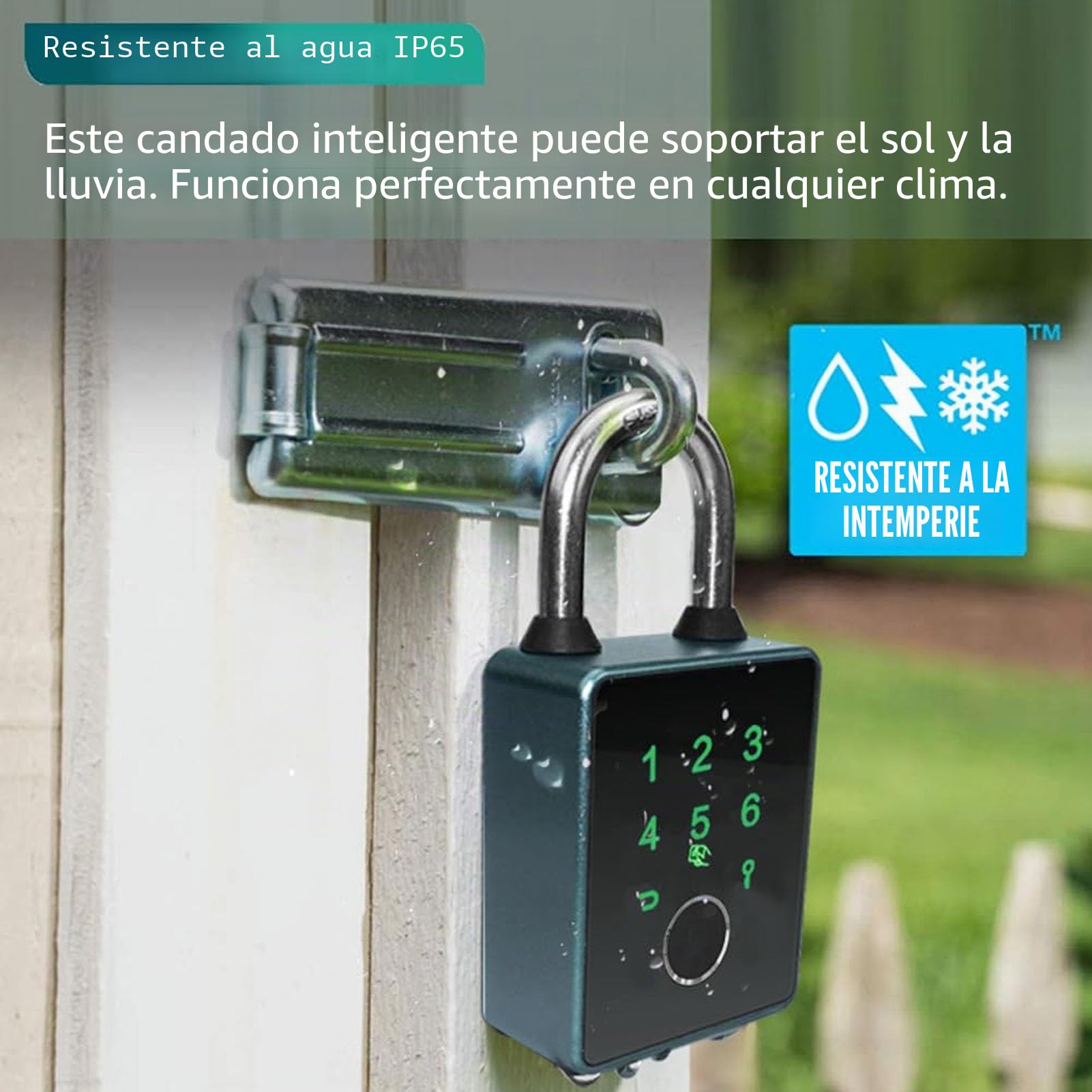 Candado de huellas dactilares, candado de contraseña, candado inteligente resistente con biométrico sin llave con APP desbloquear para gimnasio, taquilla, puertas (TT LOCK APP)