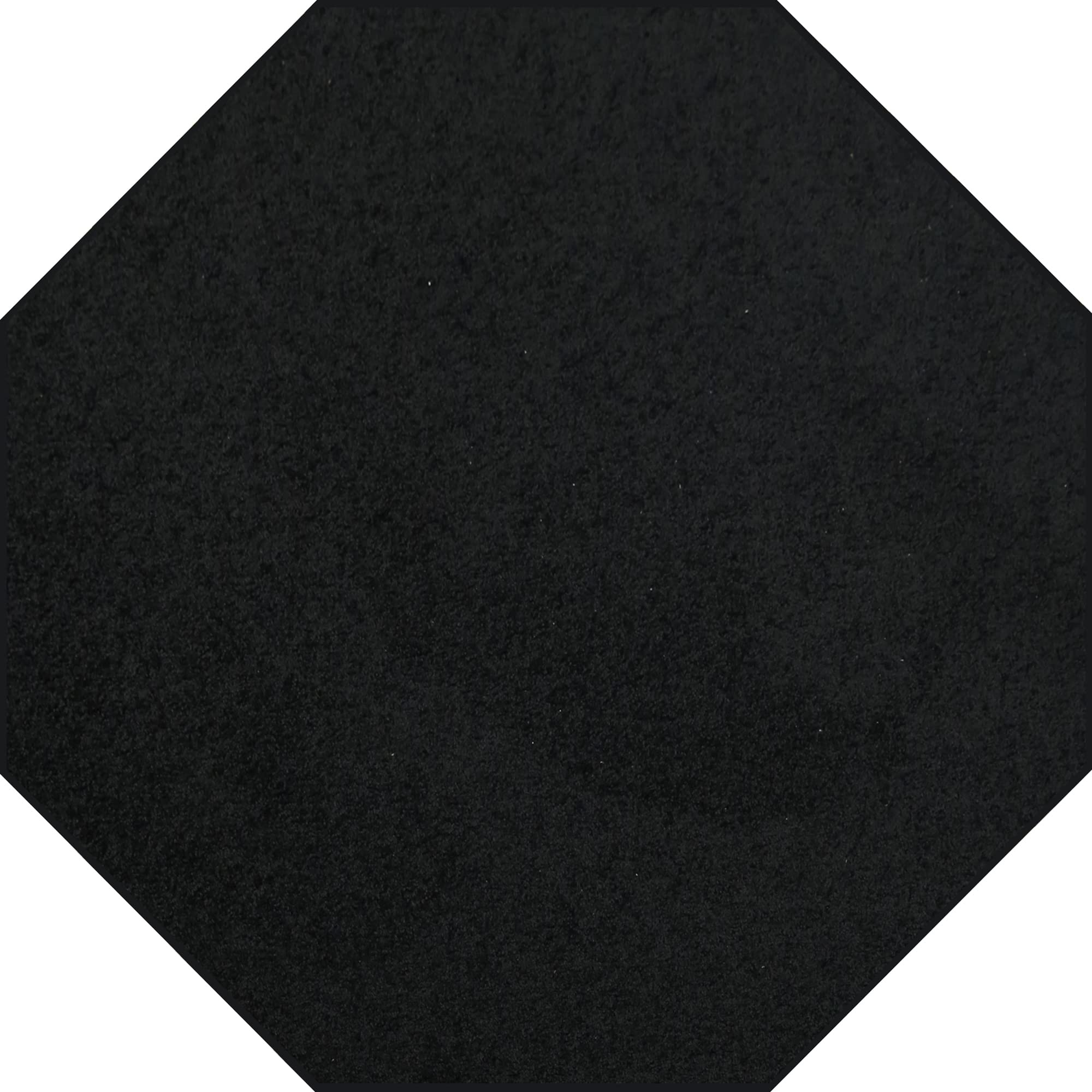 Ambiant Broadway Collection Solid Color Area Rugs Black - 4' Octagon