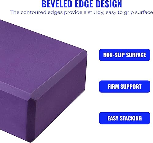 Miniatura 3 de Hello Fit 3" Yoga Block, 10 Pack Bulk EVA Foam Yoga Blocks, Firm and Supportive Yoga Brick, Balance Foam for Stretching, Pilates, and Workout, 3" x