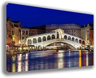 Quadro Moderno VENEZIA Laguna Città citta Ponte Alto Venice Stampa su Tela Canvas in HD Quadri Moderni printerland.it (70x100 cm)