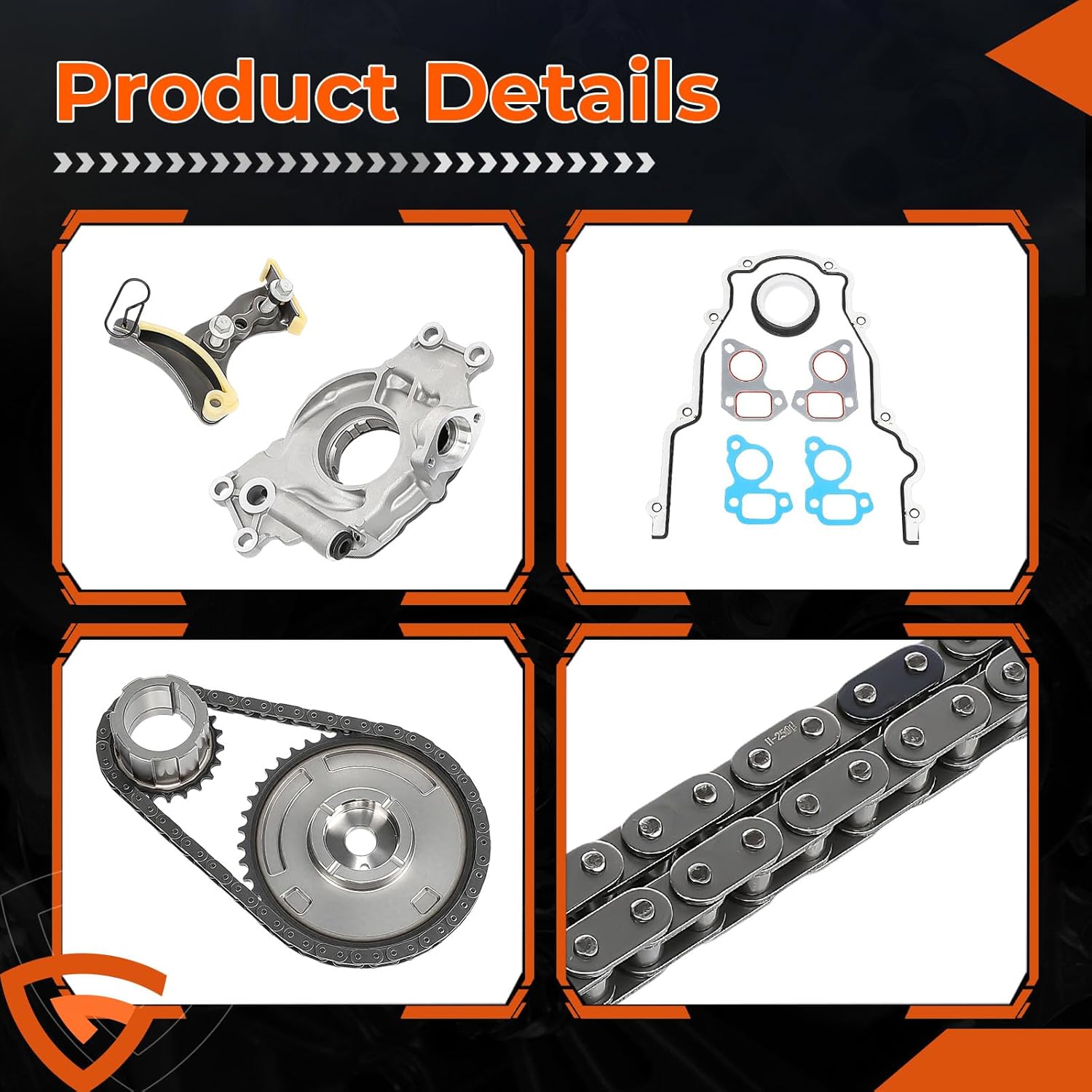 M295HV High Volume LS Oil Pump Timing Chain Kit with Gasket 5.3 6.0, Fit For Chevy Silverado Tahoe Avalanche Suburban, Fit For GMC Sierra Yukon, Fit For Cadillac, 4.8L 5.3L 6.0L 6.2L Pump Chain