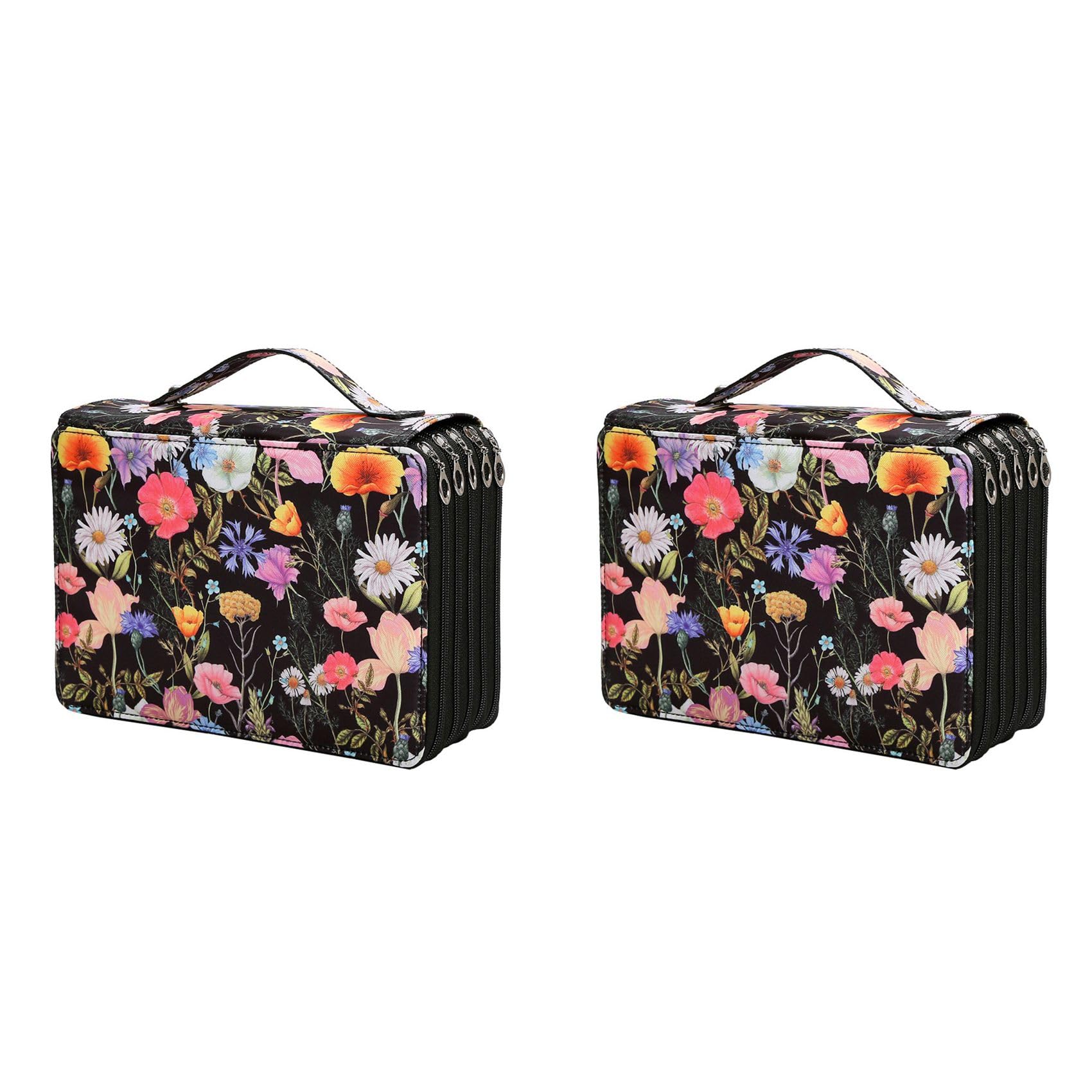 2X Estuche Organizador Lápices Colores Con250Ranuras con Cremallera de 5, Bolsa de Almacenamiento de Bolígrafos de Gran Capacidad para Estudiante Artista C