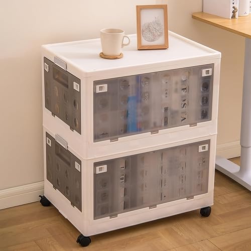 Miniatura 7 de Citylife - Contenedores de almacenamiento de plástico de 32 cuartos de galón con tapas, organizador plegable para armario, contenedores de