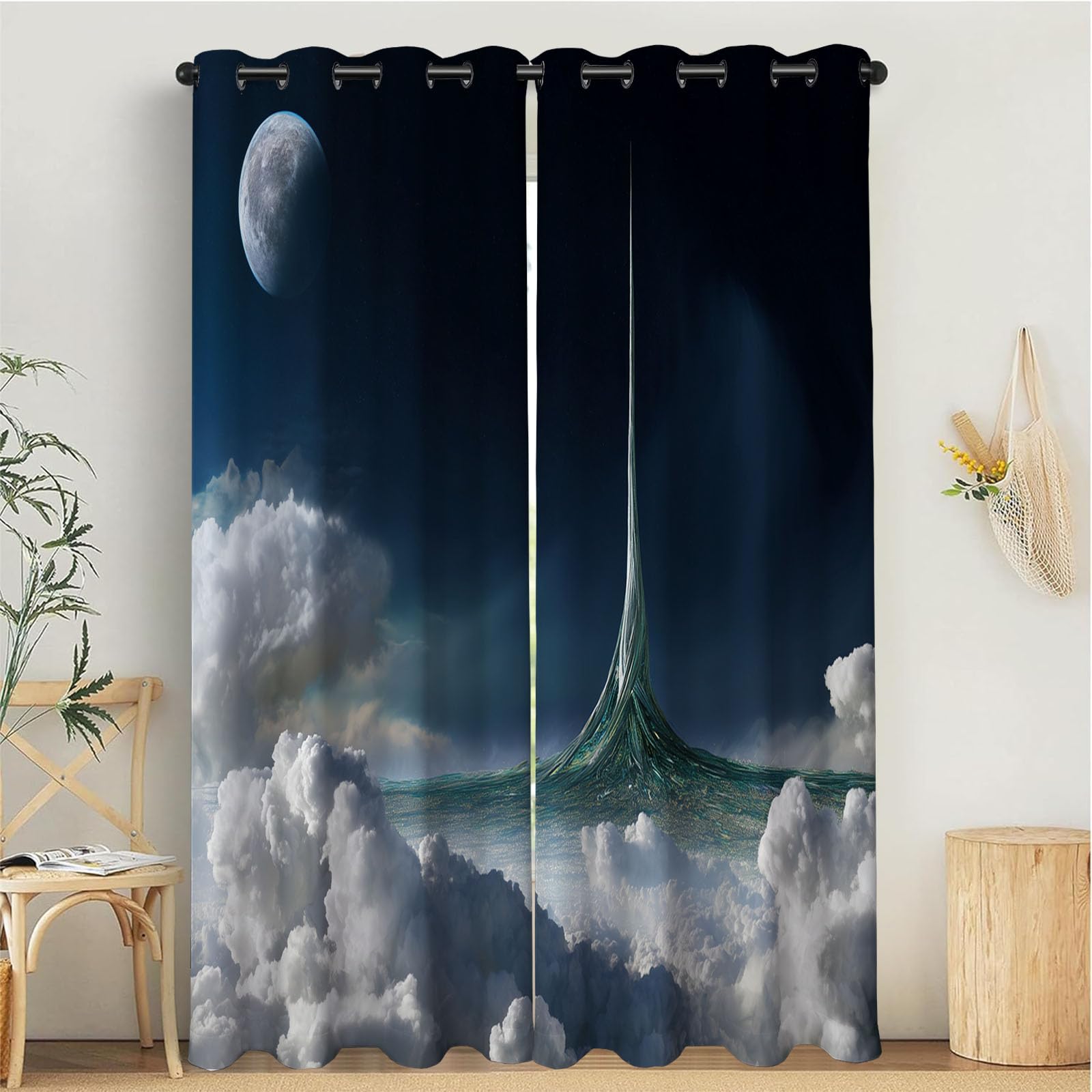 Rideaux occultants pour chambre salon 140x240 avec oeillets occultant