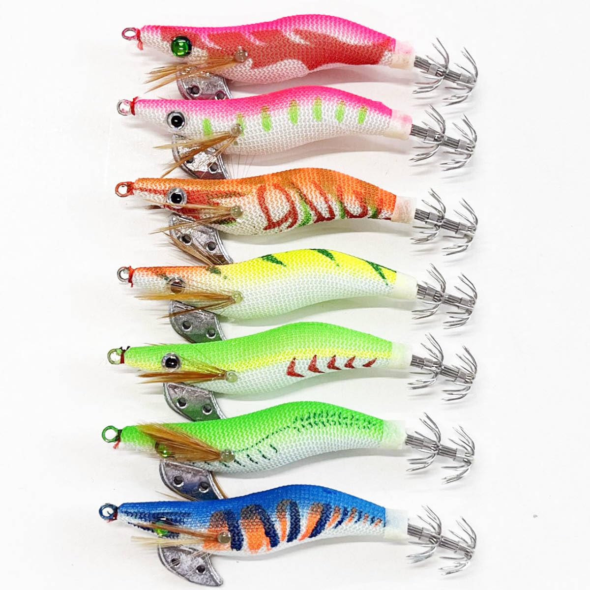 Amazon.co.jp: エギ 2.0号 7色柄 7本 セット エギング 仕掛け