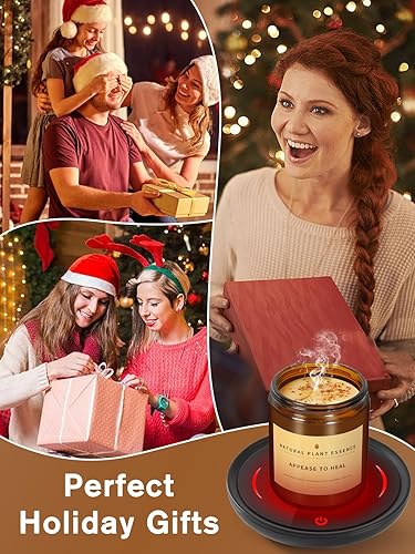 Miniatura 4 de PUSEE Calentador de taza de vela, calentador de taza de café de inducción por gravedad para escritorio con 2 ajustes de temperatura, calentador de