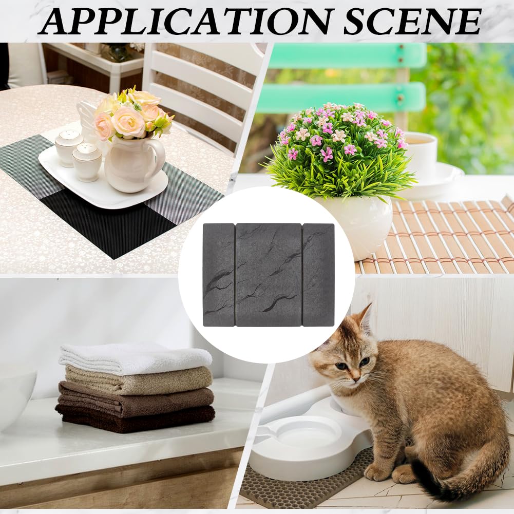 MAYJOYDIY Tapis Égouttoir en Pierre pour Plan de Travail Séchage Rapide 40x50cm Pliable en Terre de Diatomées pour Égoutter Bouteilles Ustensiles Tasses et Vaisselle (Gris Foncé)