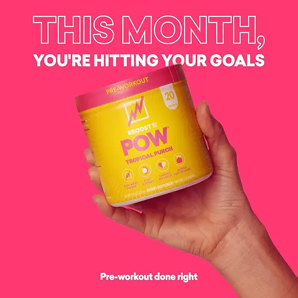 EBOOST POW Natural Pre Workout Powder – 20 Servings - Tropical Punch - A Pre Workout Supplement for Performance, Joint Mobility Support, Energy, Focus - Men & Women - Non-GMO, Gluten-Free, No Creatine 6