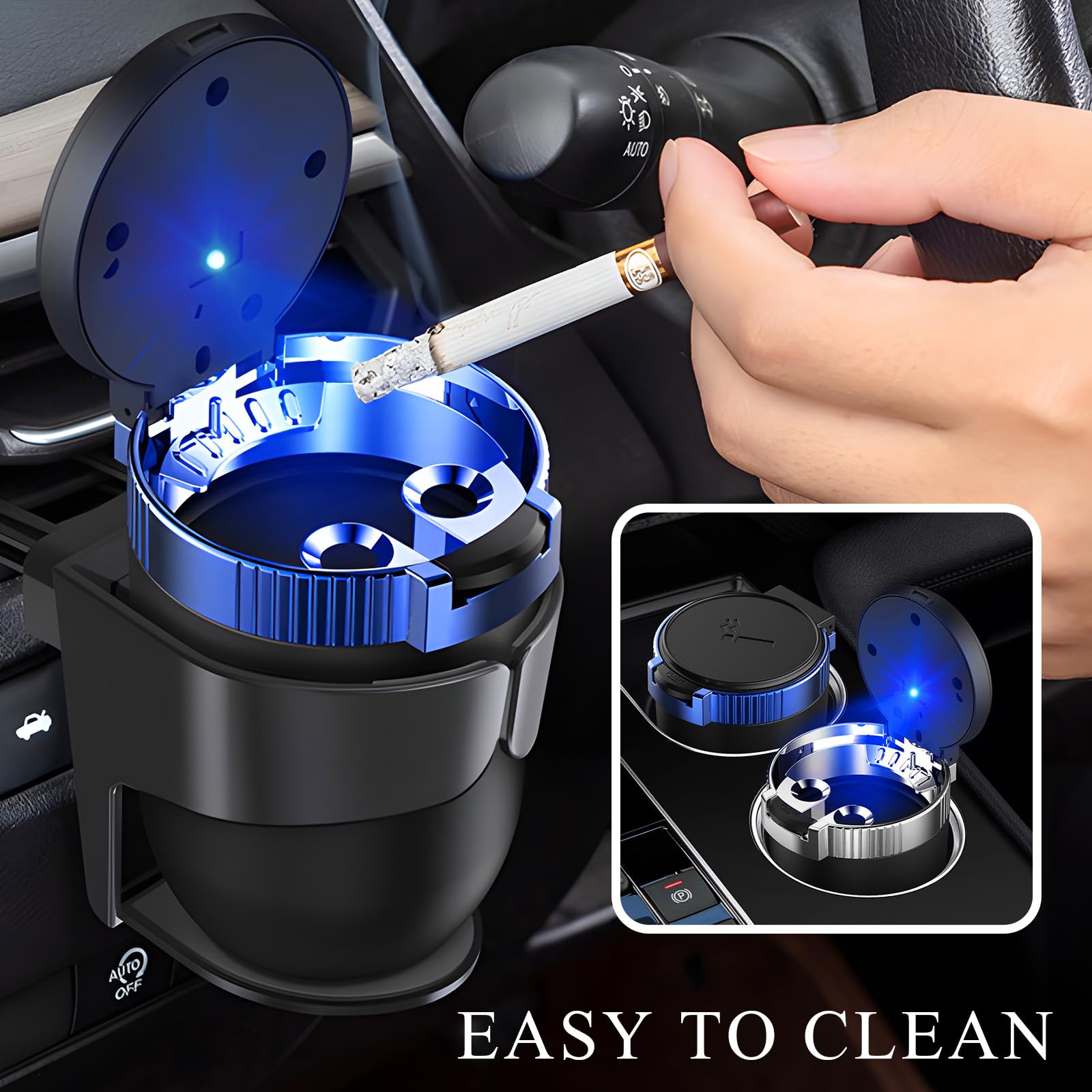 Amazon.com: Ohleats 2 PCS Car Ashtray with Lid, Detachable