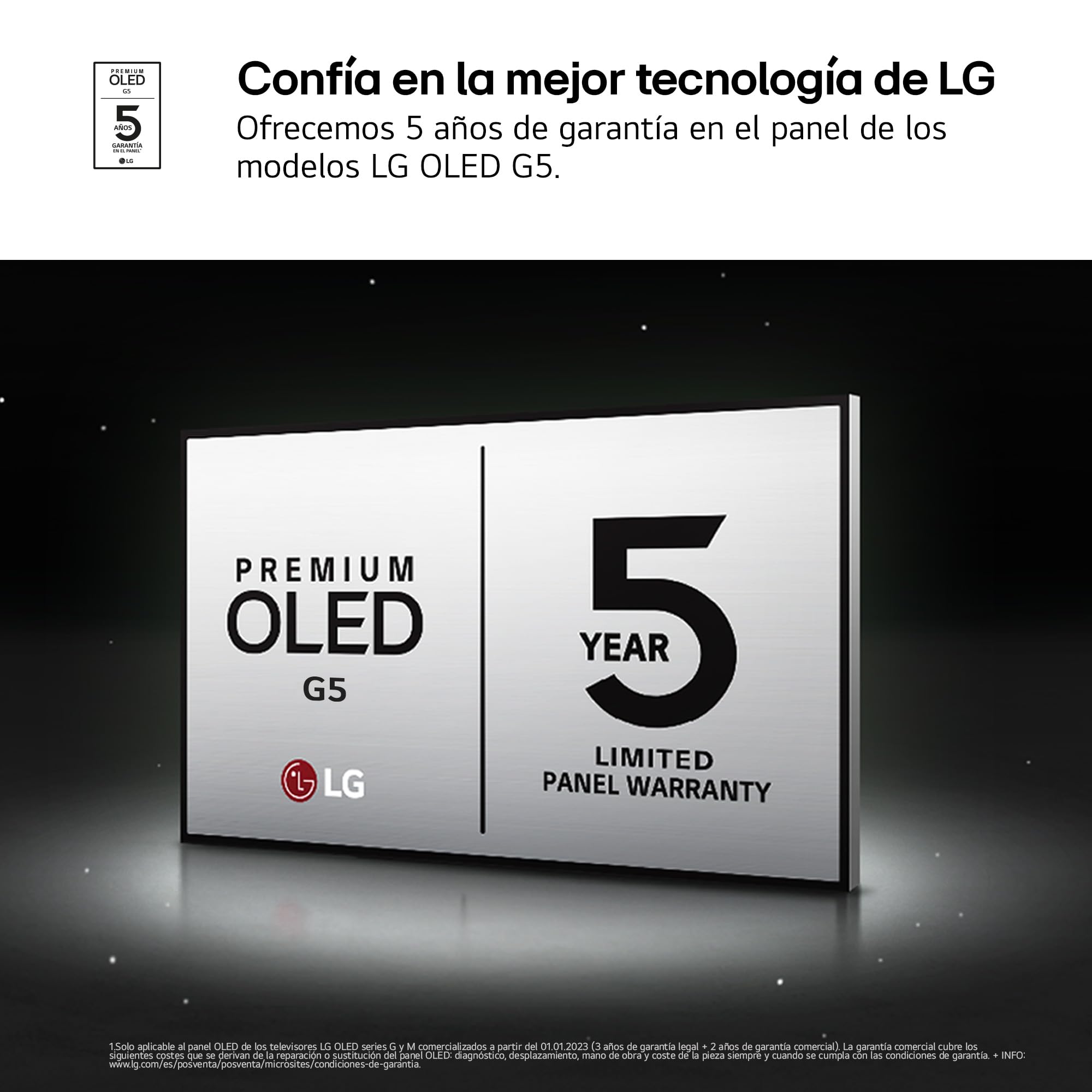 LG OLED65G54LW - TV 65", OLED EVO 4K, Smart TV AI G5, WebOS 25, Super Upscaling, Dolby Vision y Dolby Atmos, AMD FreeSync, Alexa/Google Assistant, Negro