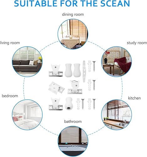 Miniatura 9 de 1 juego de reparación de persianas enrollables, soportes de sombra de ventana, accesorios de polea de elevación de persianas enrollables, accesorios