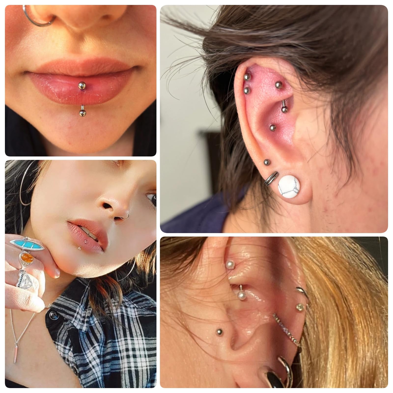 Zakrzywiona sztanga brwi warga pierścień wieża stokrotka helix pręty 8 mm stal nierdzewna 16G piercing banan srebrny złoty