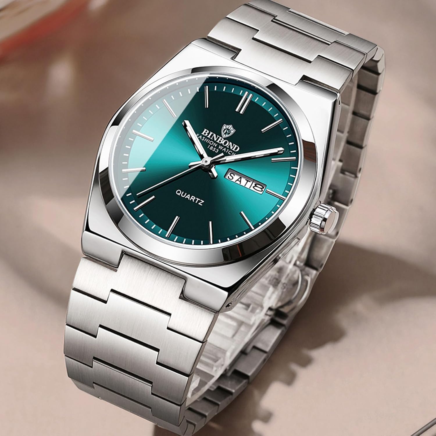 Mens Watches Luxury Waterproof Watches for Men Business Dress Analog Quartz Stainless Steel Men's Wrist Watches Chronograph with Calendar Date Luminous - Image 2