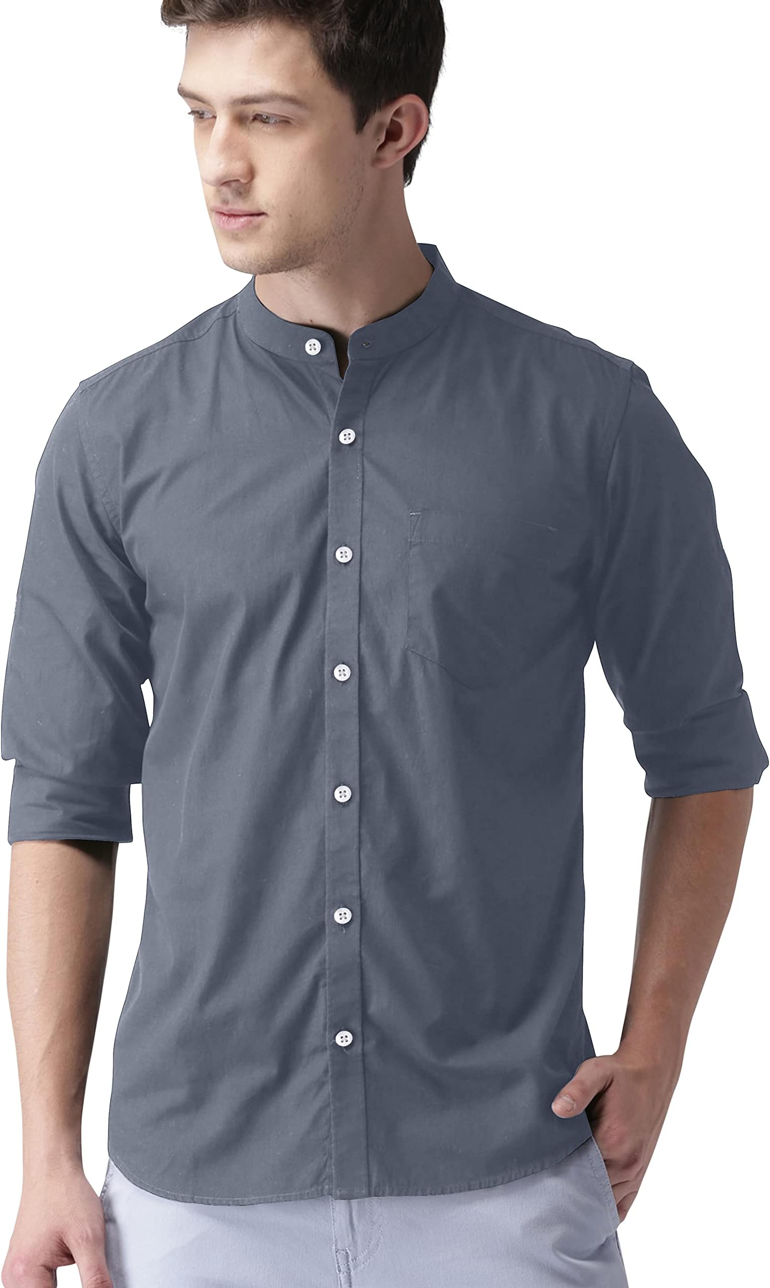 IndoPrimoMen's Regular Fit Cotton Casual Shirt for Men Full Sleeves