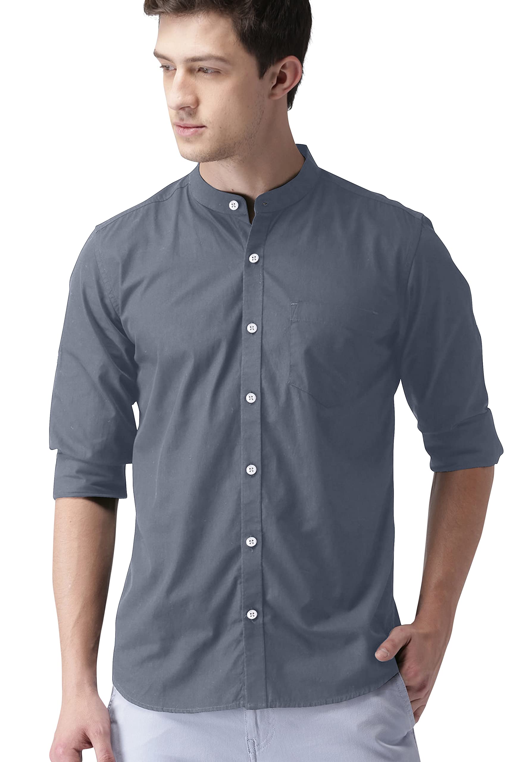 IndoPrimoMen's Regular Fit Cotton Casual Shirt for Men Full Sleeves